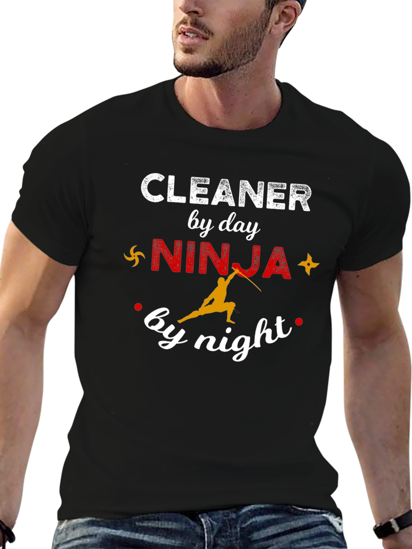 Cleaner by Day Ninja by Night Graphic T-Shirt