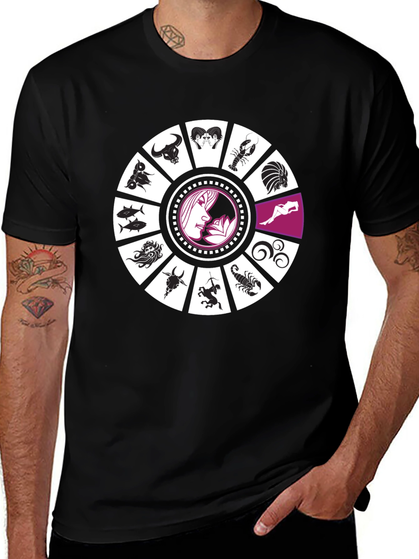Zodiac Sign Black T-Shirt