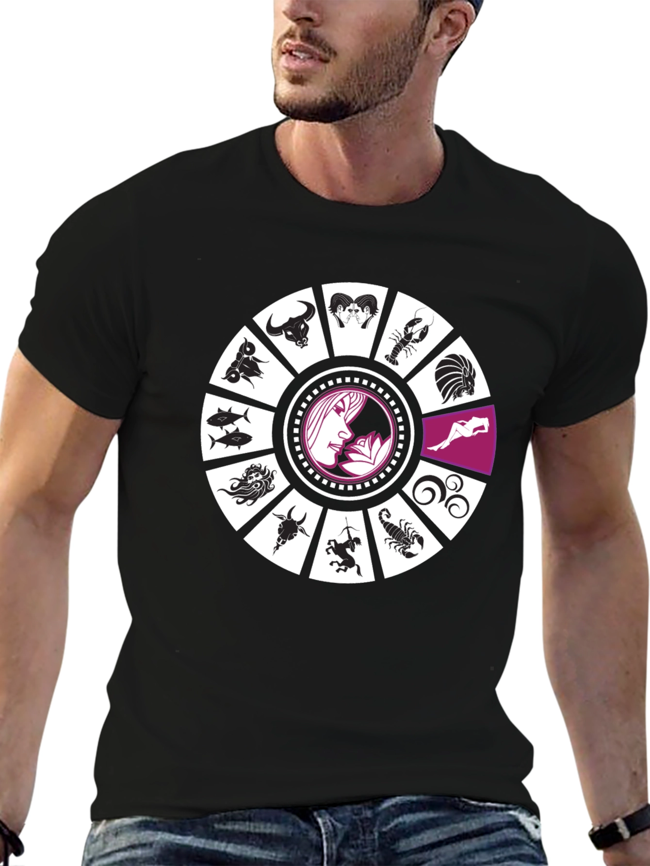 Zodiac Sign Black T-Shirt
