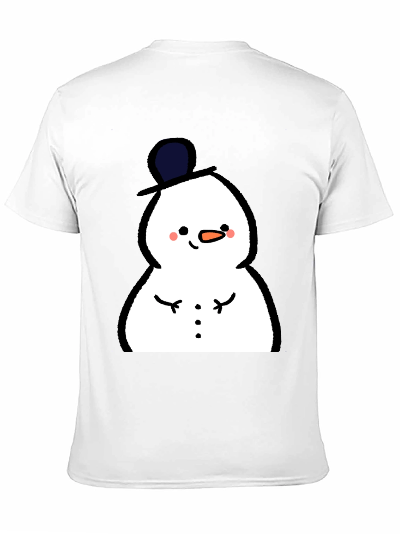 Cute Snowman Graphic Tee - Black