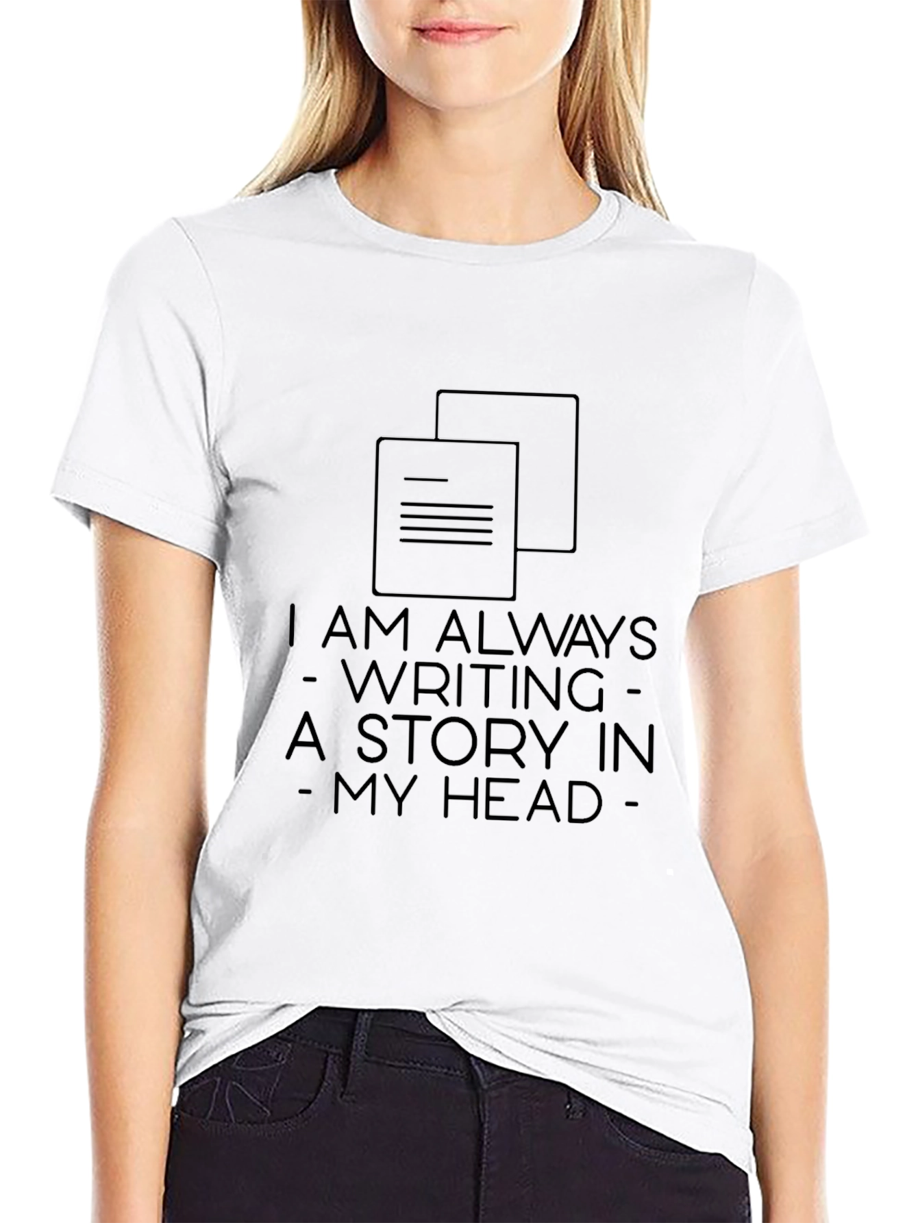 Always Writing Story Graphic Tee - Black