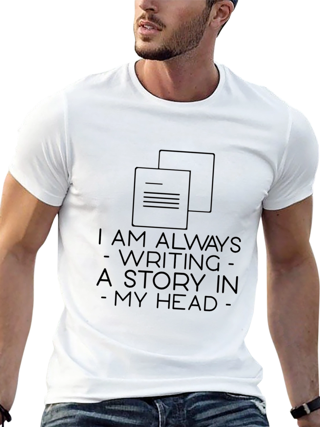 Always Writing Story Graphic Tee - Black