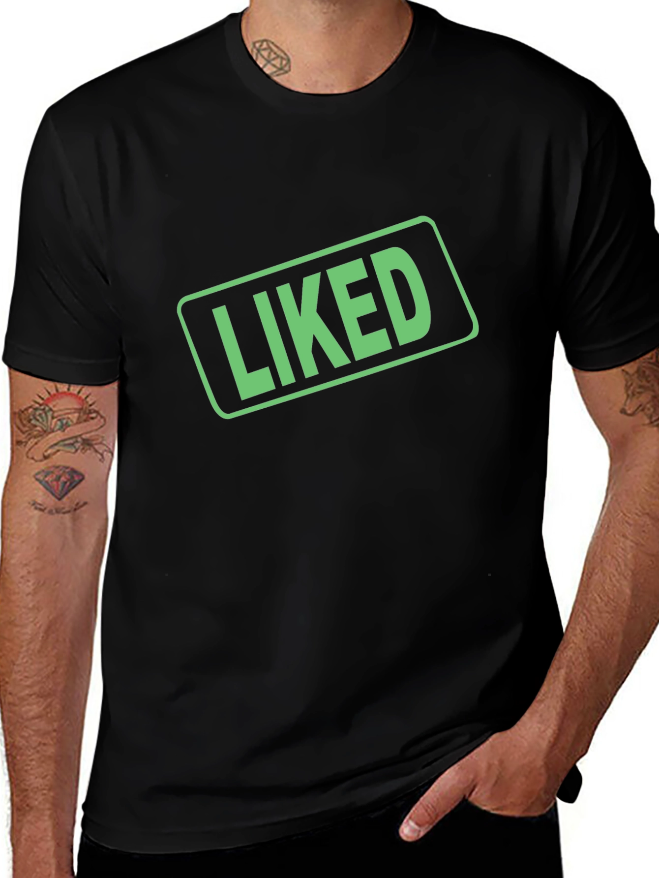 Liked Graphic Black T-Shirt - Trendy Casual Wear