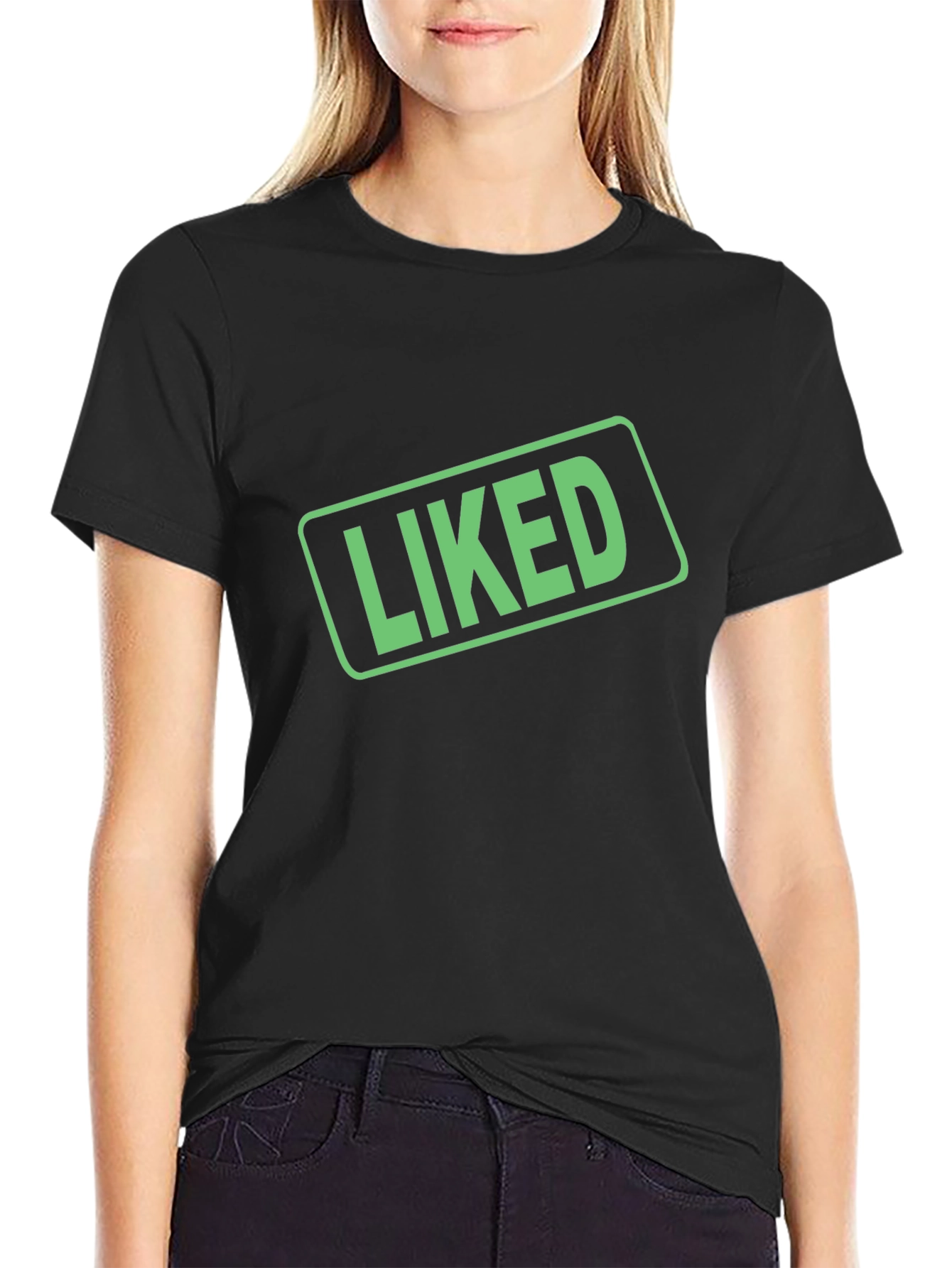 Liked Graphic Black T-Shirt - Trendy Casual Wear