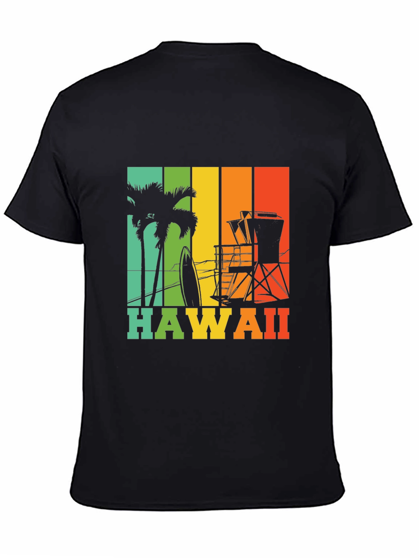 Hawaii Retro T-Shirt - Palm Tree Surf Design