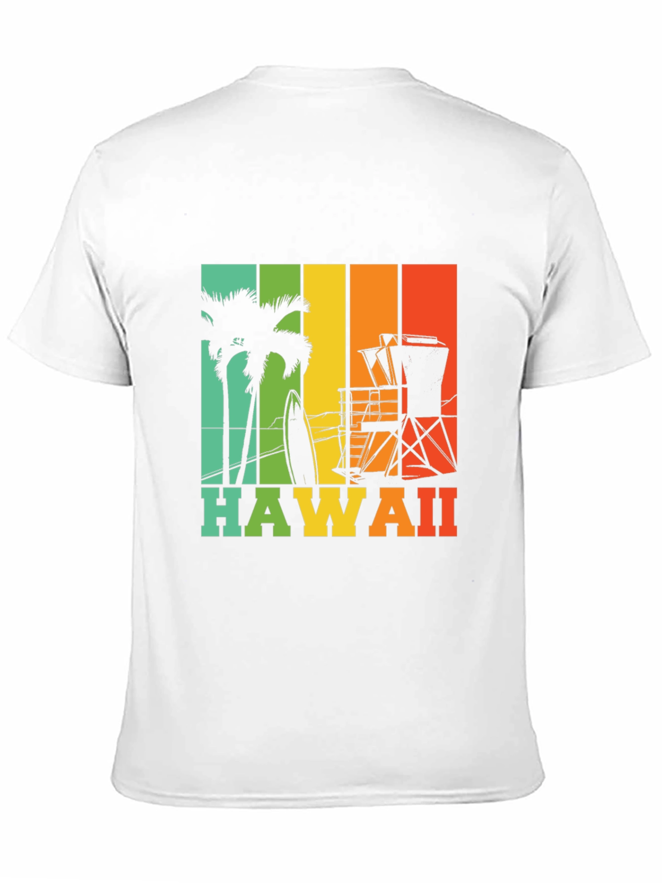 Hawaii Retro T-Shirt - Palm Tree Surf Design