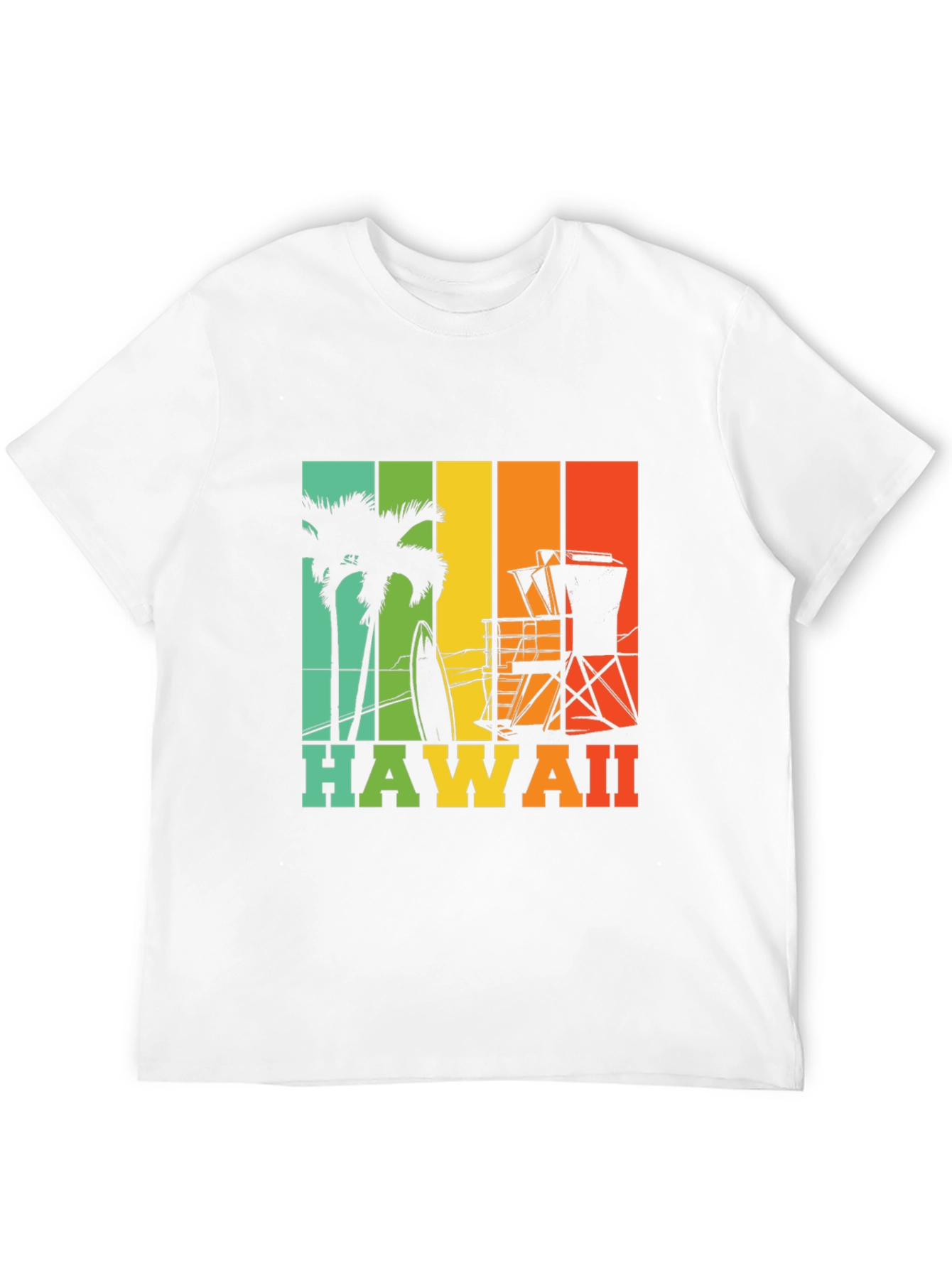 Hawaii Retro T-Shirt - Palm Tree Surf Design