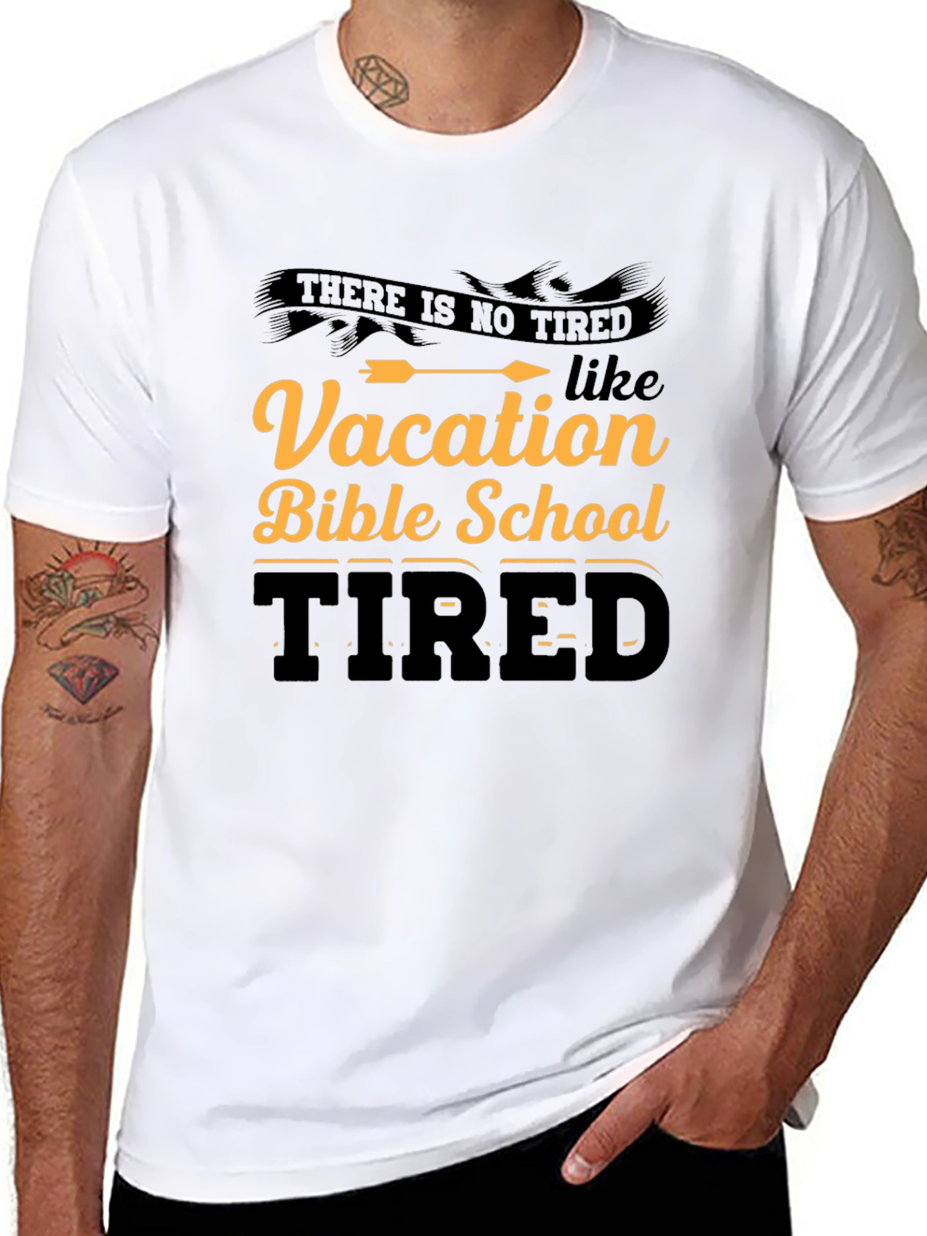 Vacation Bible School Tired Black T-Shirt