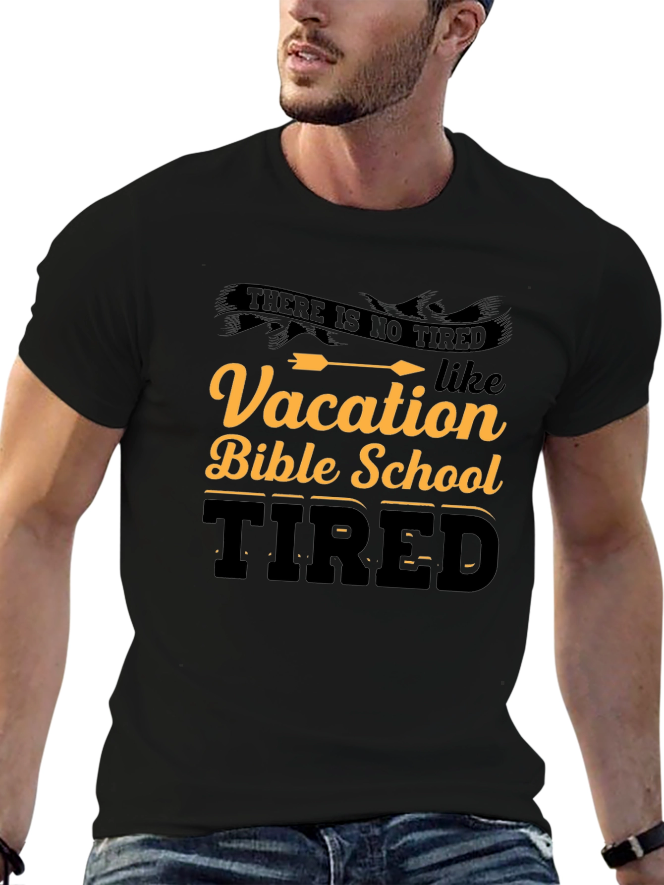 Vacation Bible School Tired Black T-Shirt