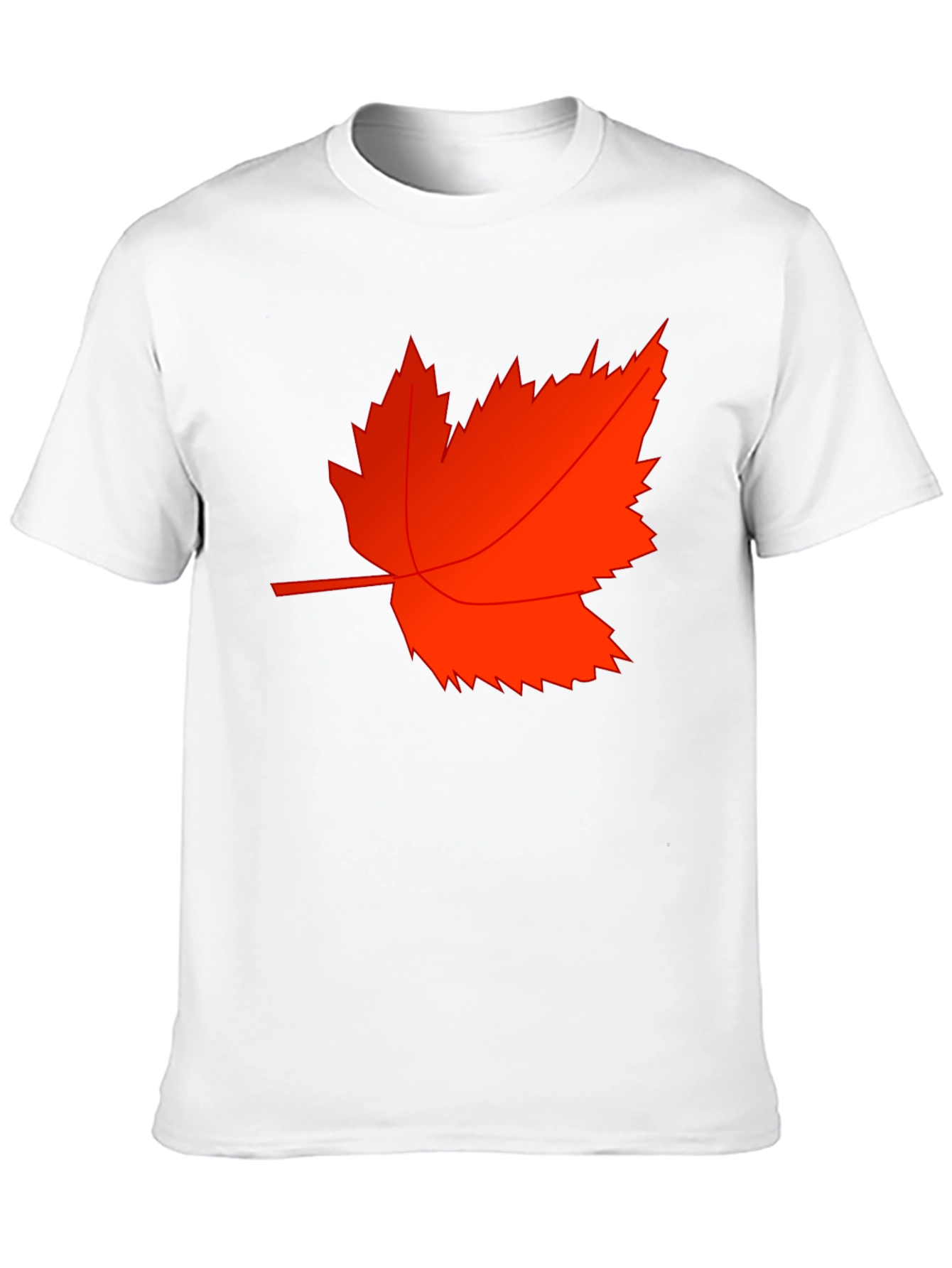 Mens Black T-Shirt with Red Maple Leaf Design