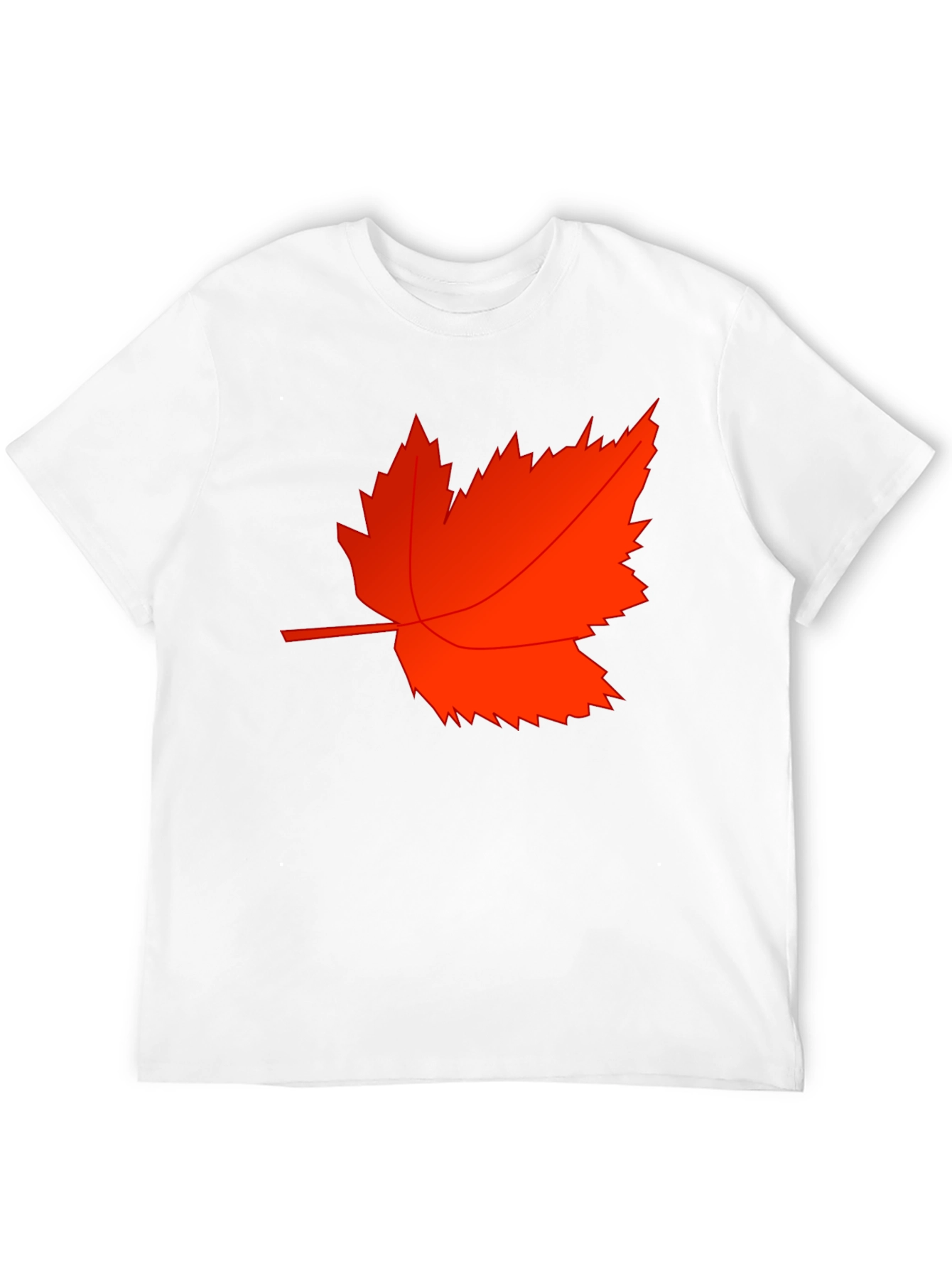Mens Black T-Shirt with Red Maple Leaf Design