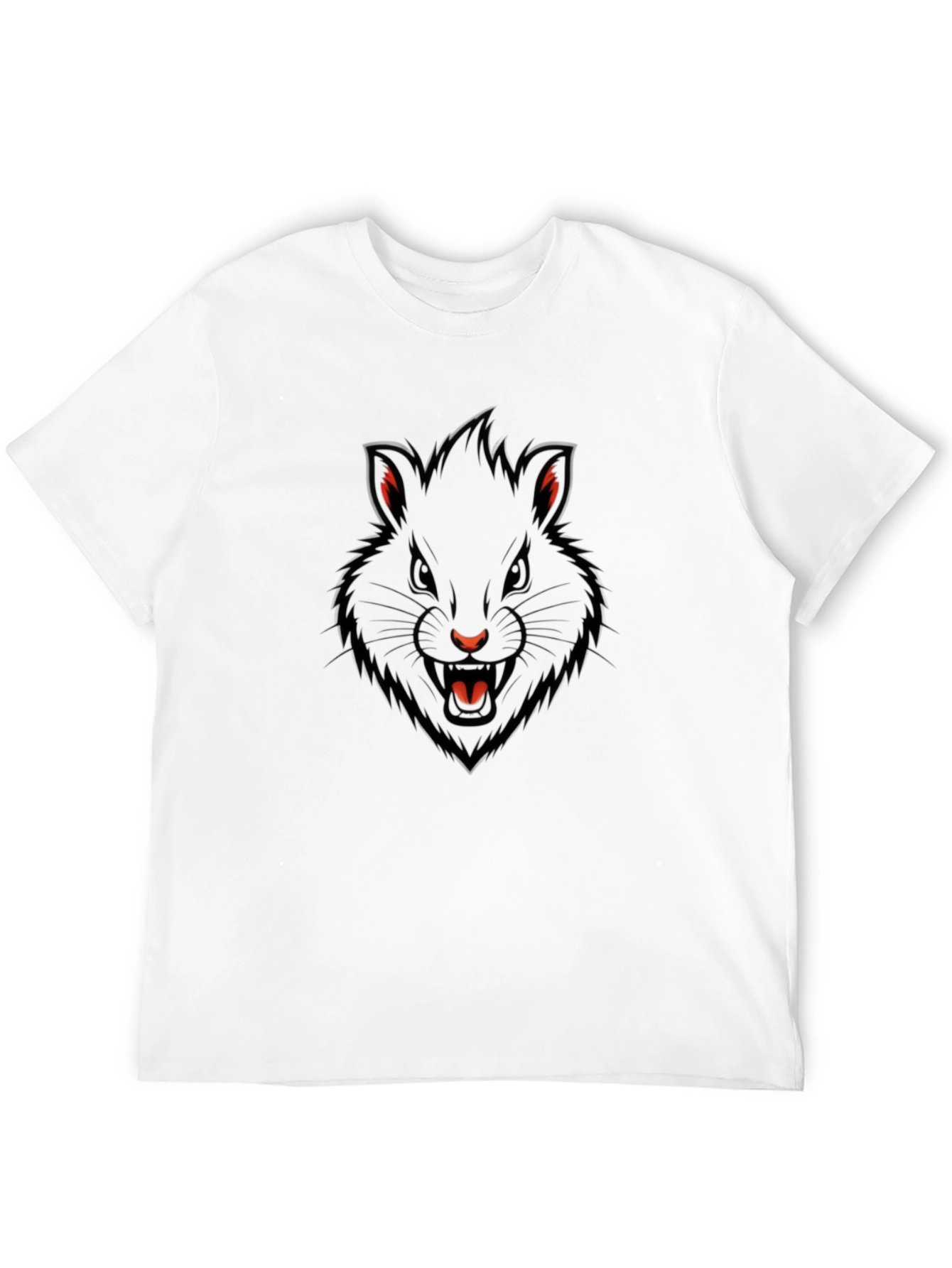 Mens Black T-Shirt with Fierce Rodent Graphic