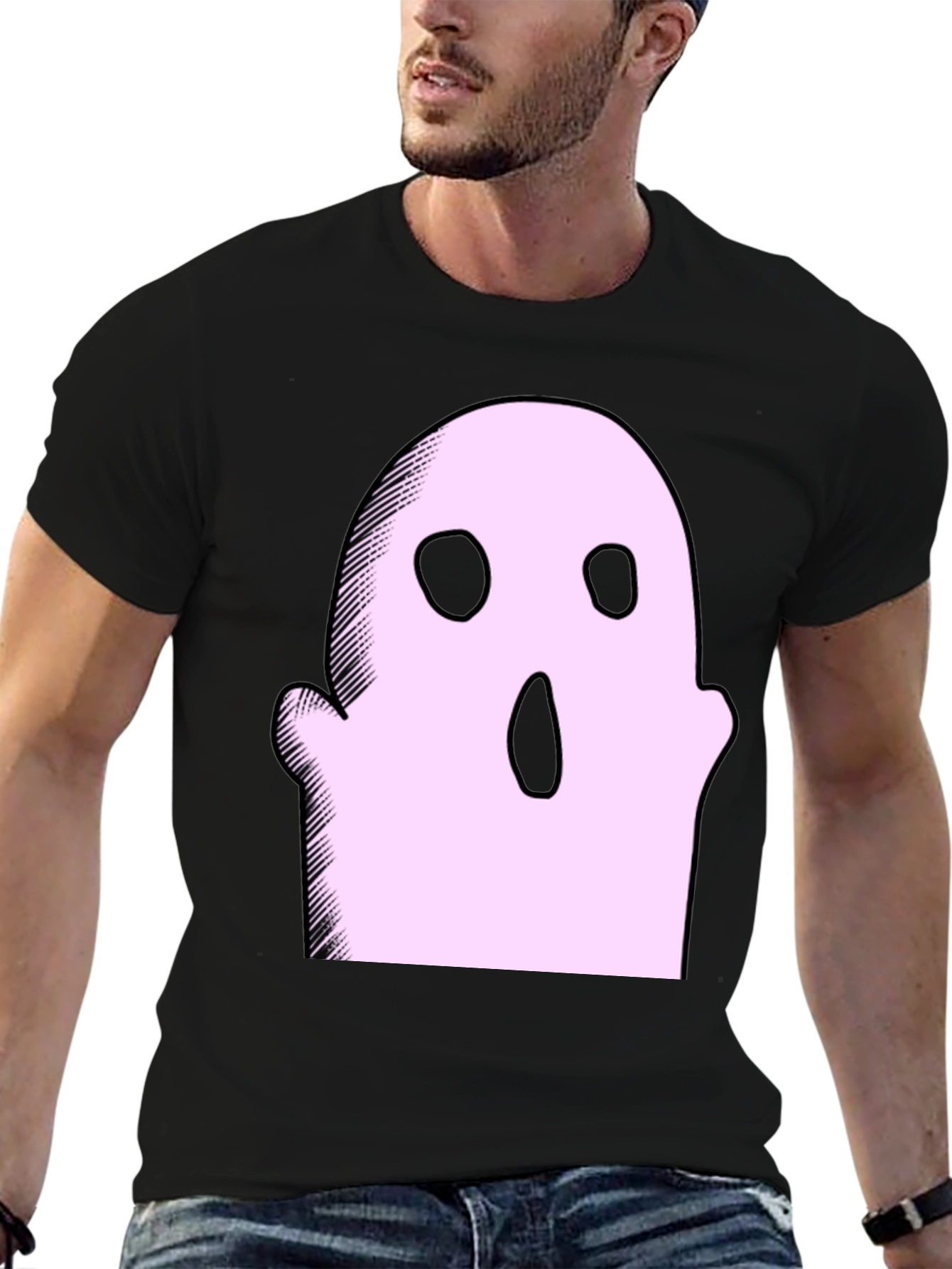 Spooky Ghost Graphic Tee - Halloween Style