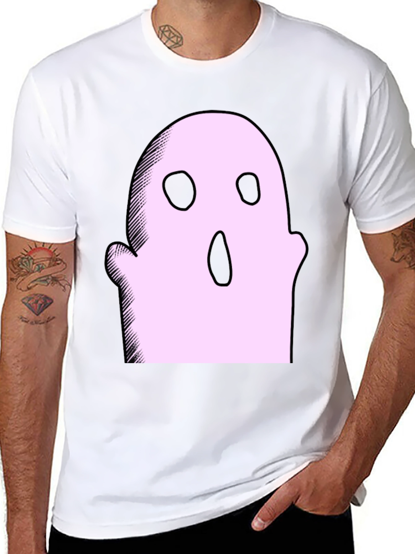 Spooky Ghost Graphic Tee - Halloween Style