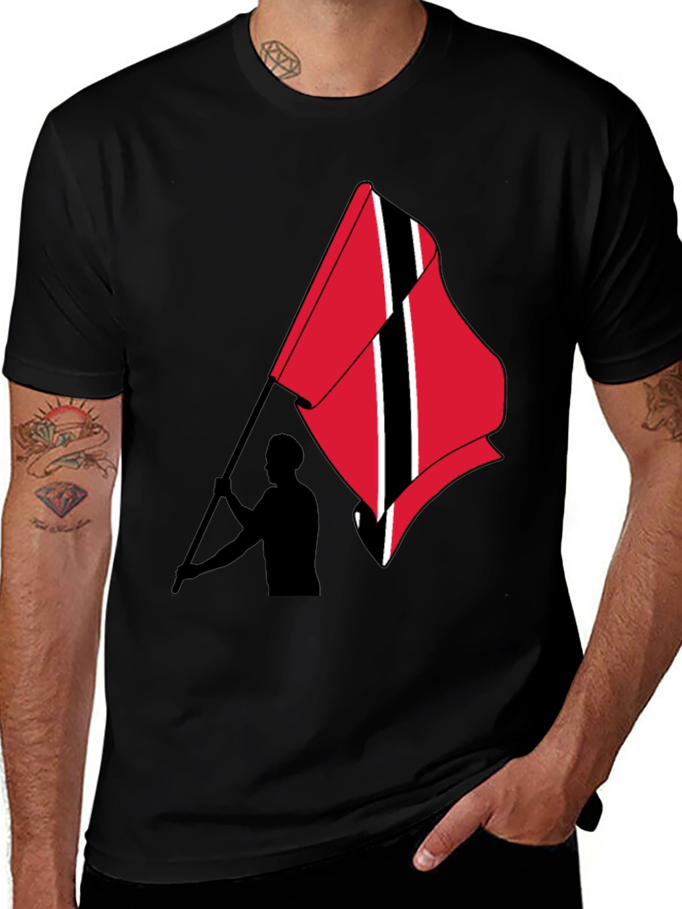Trinidad & Tobago Flag T-Shirt Black