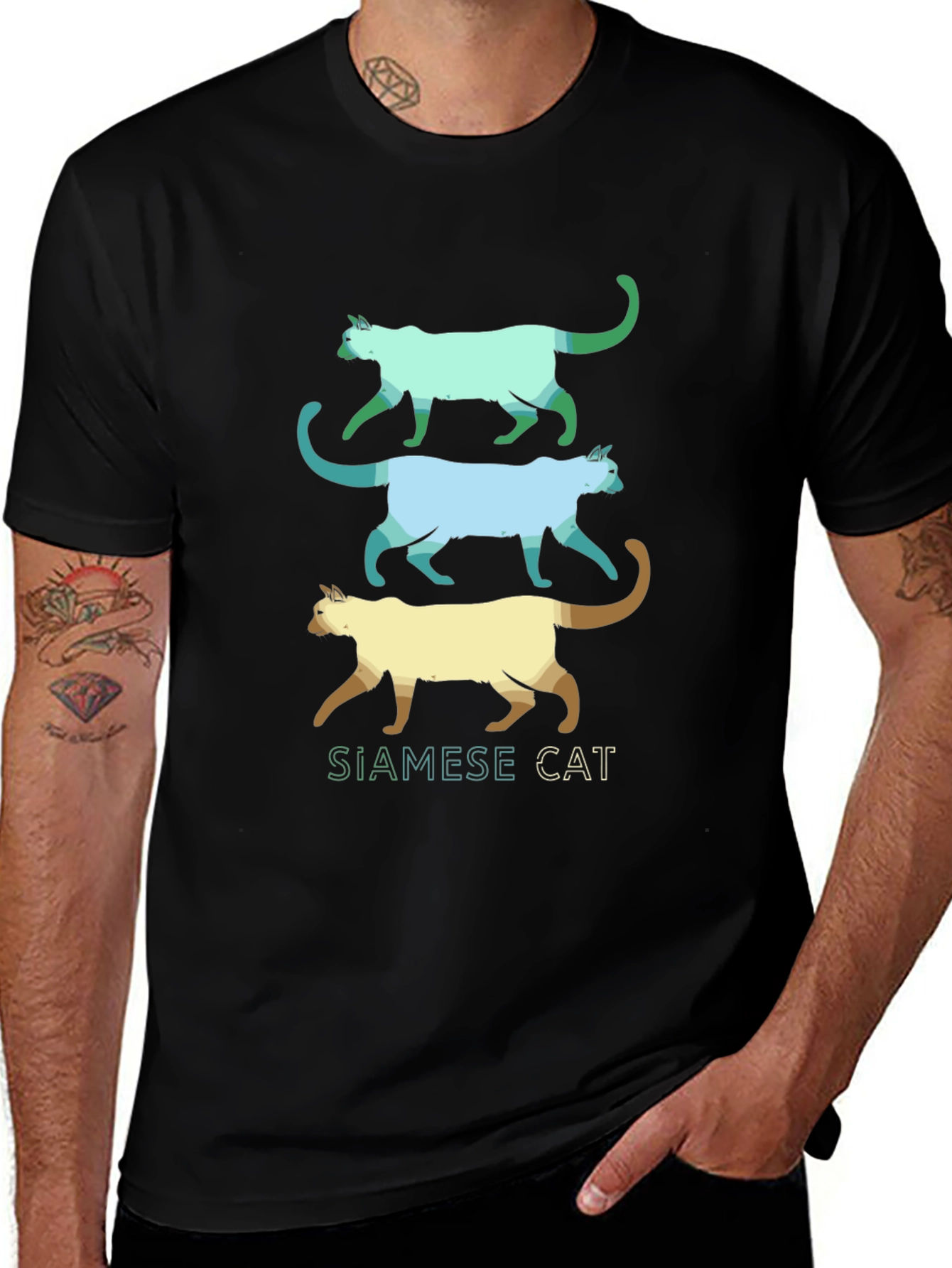 Siamese Cat T-Shirt - Cool Cat Design