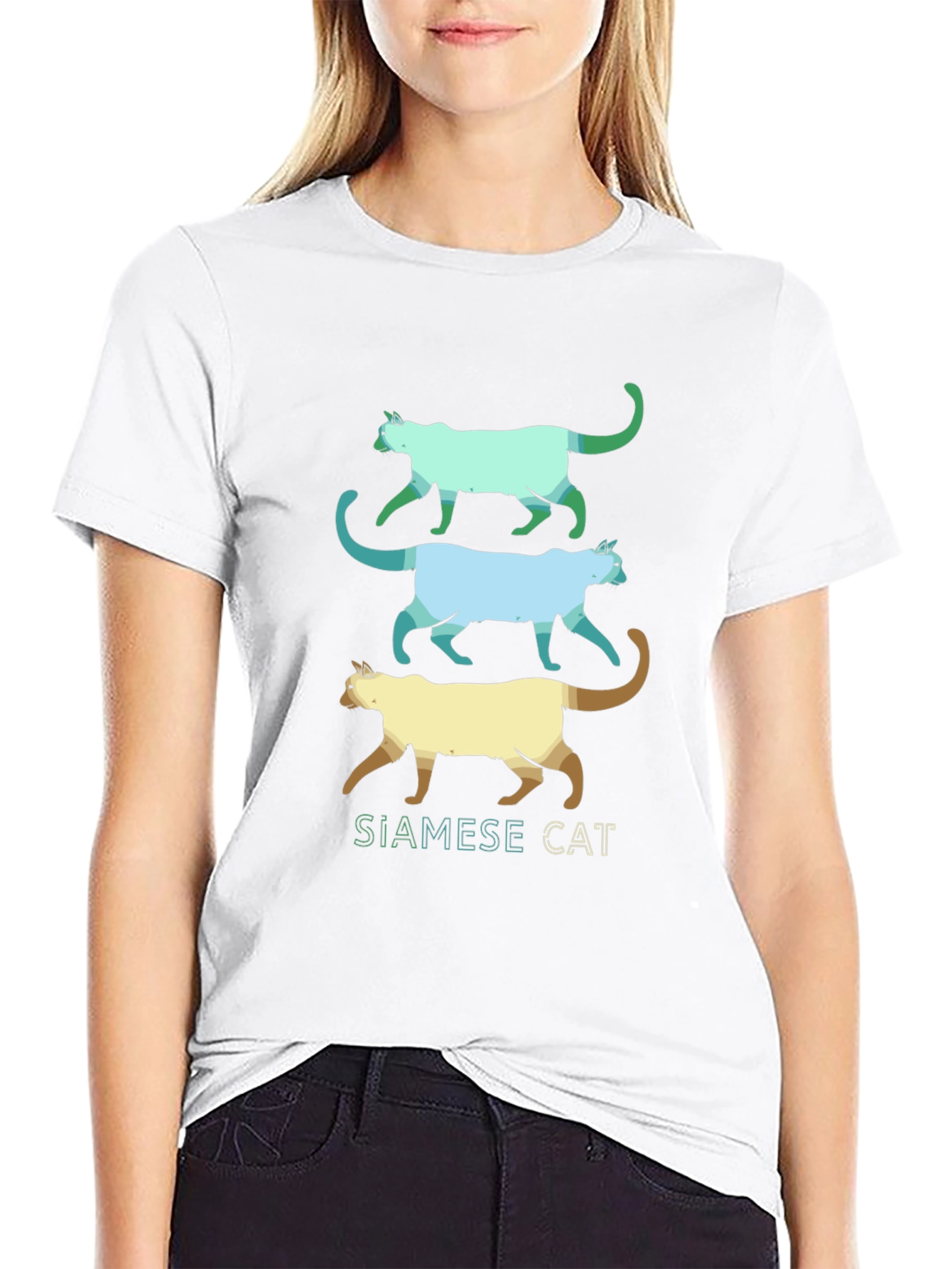 Siamese Cat T-Shirt - Cool Cat Design