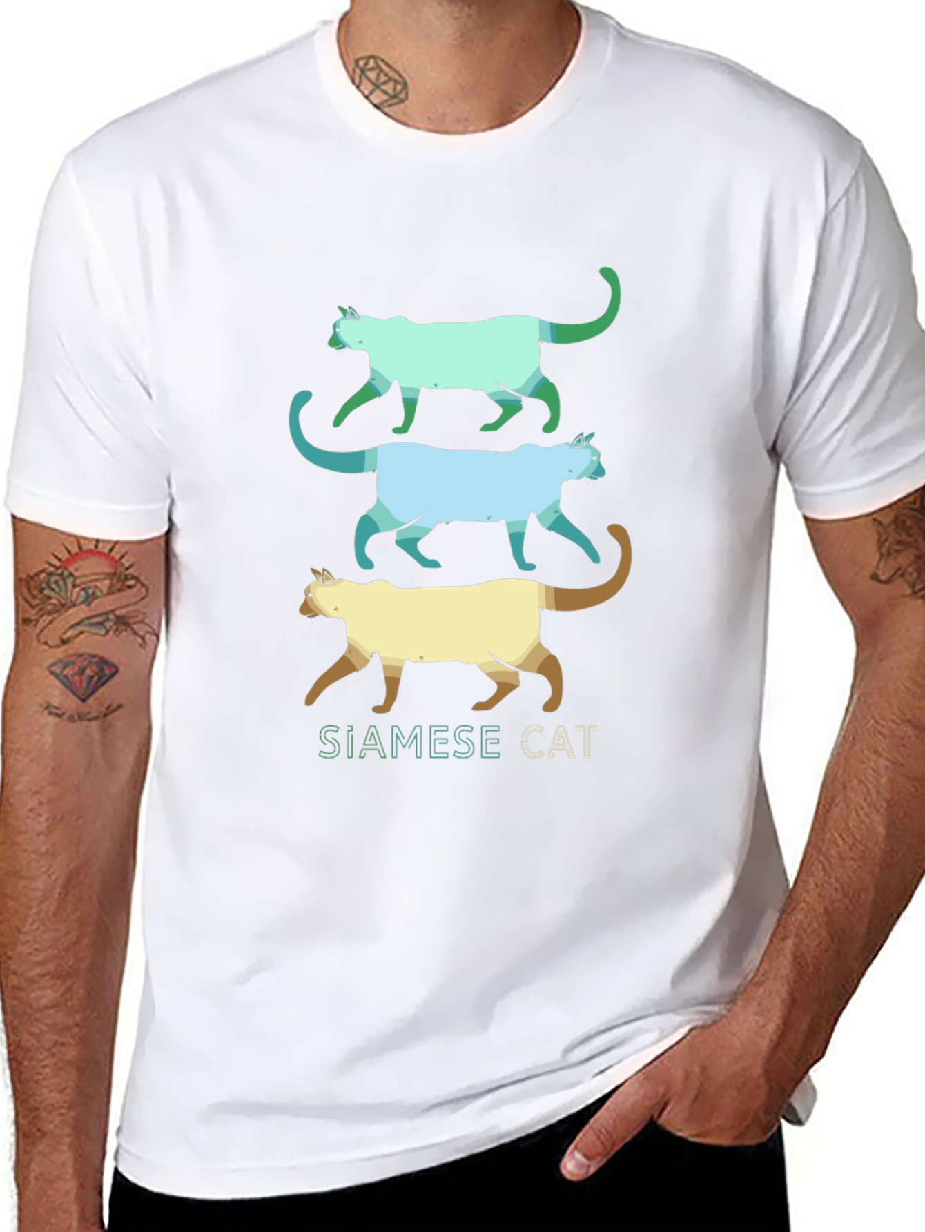 Siamese Cat T-Shirt - Cool Cat Design