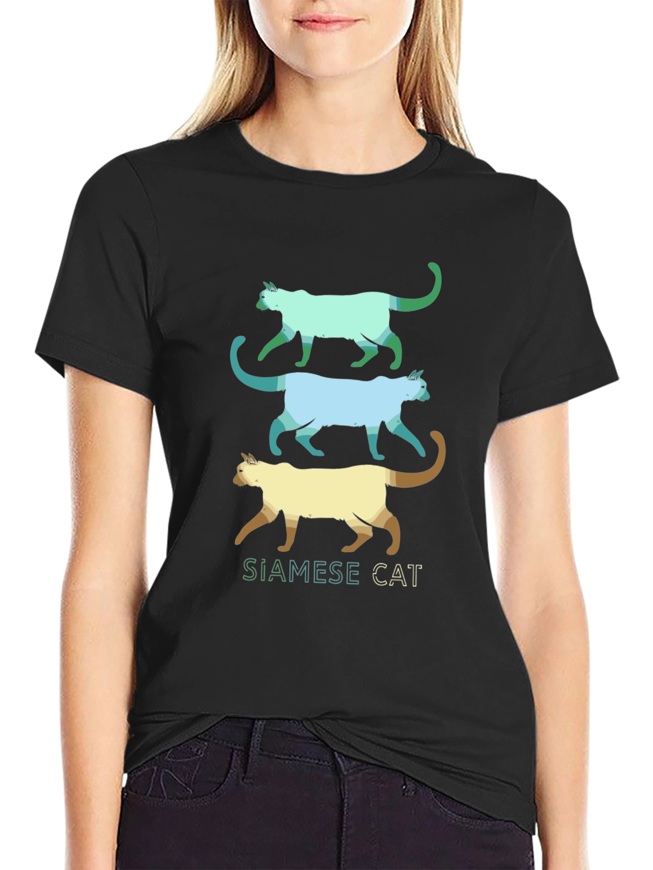 Siamese Cat T-Shirt - Cool Cat Design