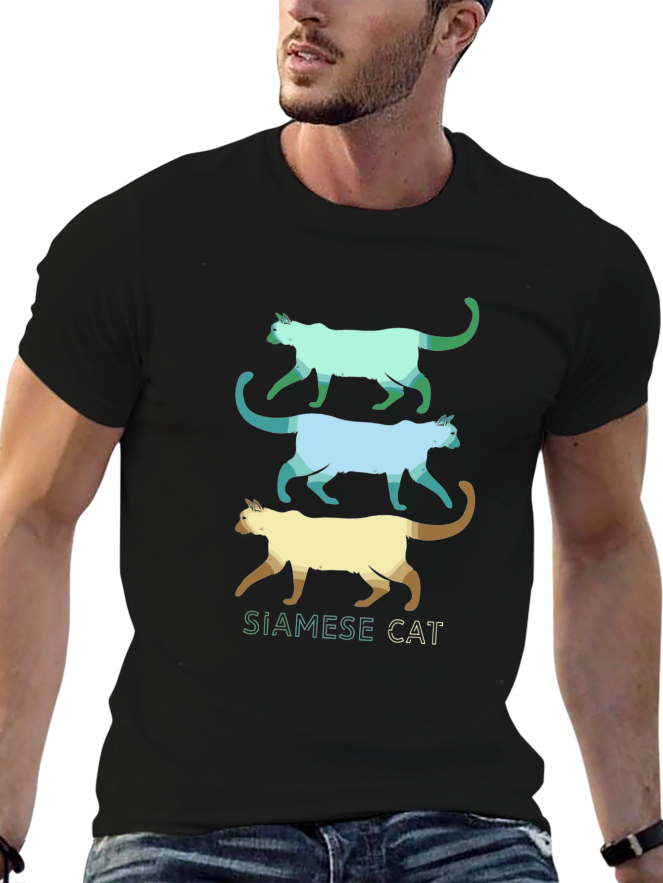Siamese Cat T-Shirt - Cool Cat Design