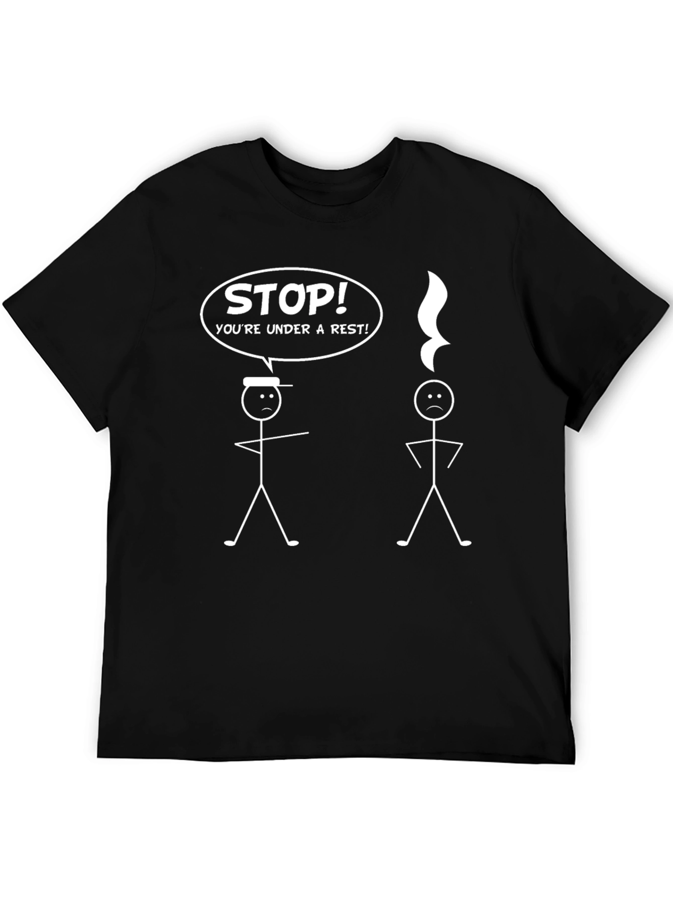Musical Pun Black T-Shirt - Youre Under a Rest