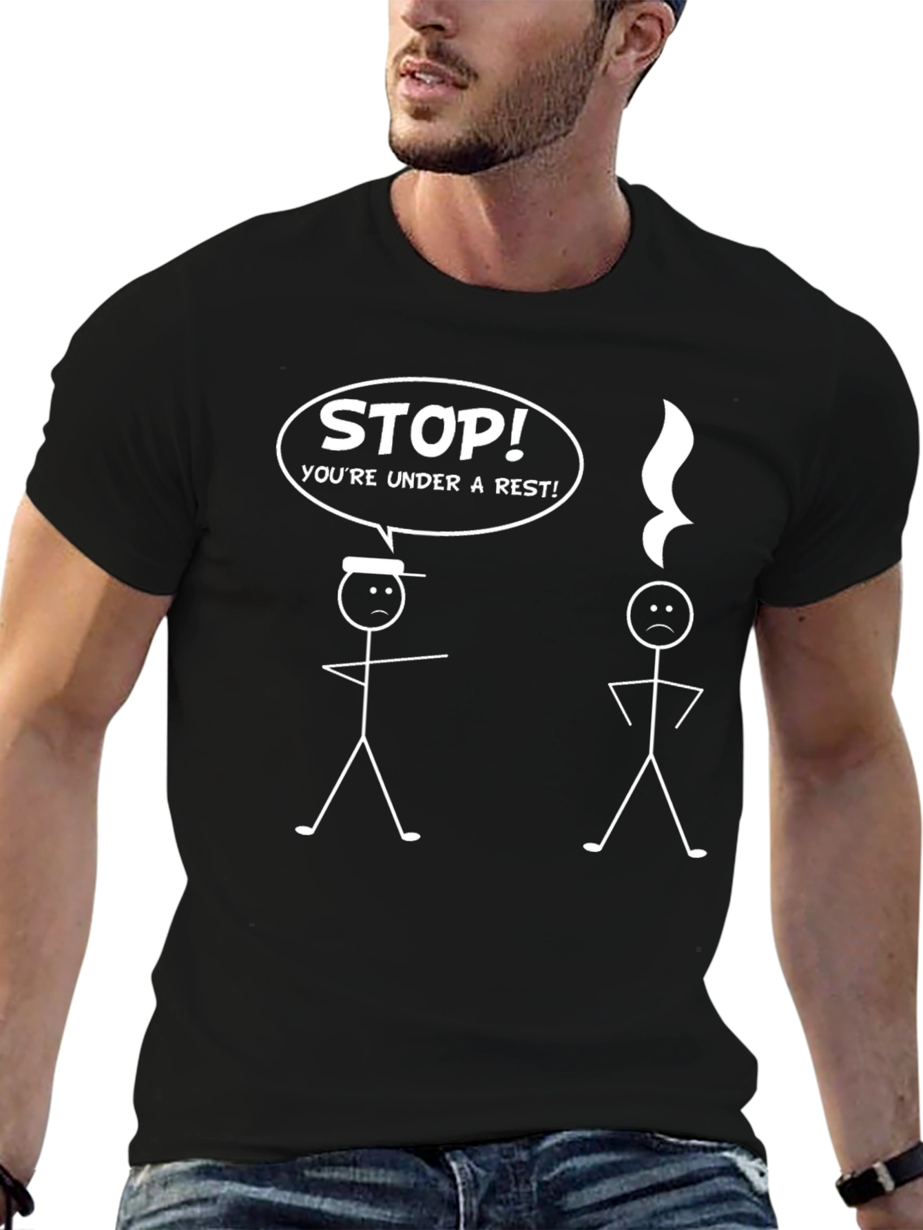 Musical Pun Black T-Shirt - Youre Under a Rest