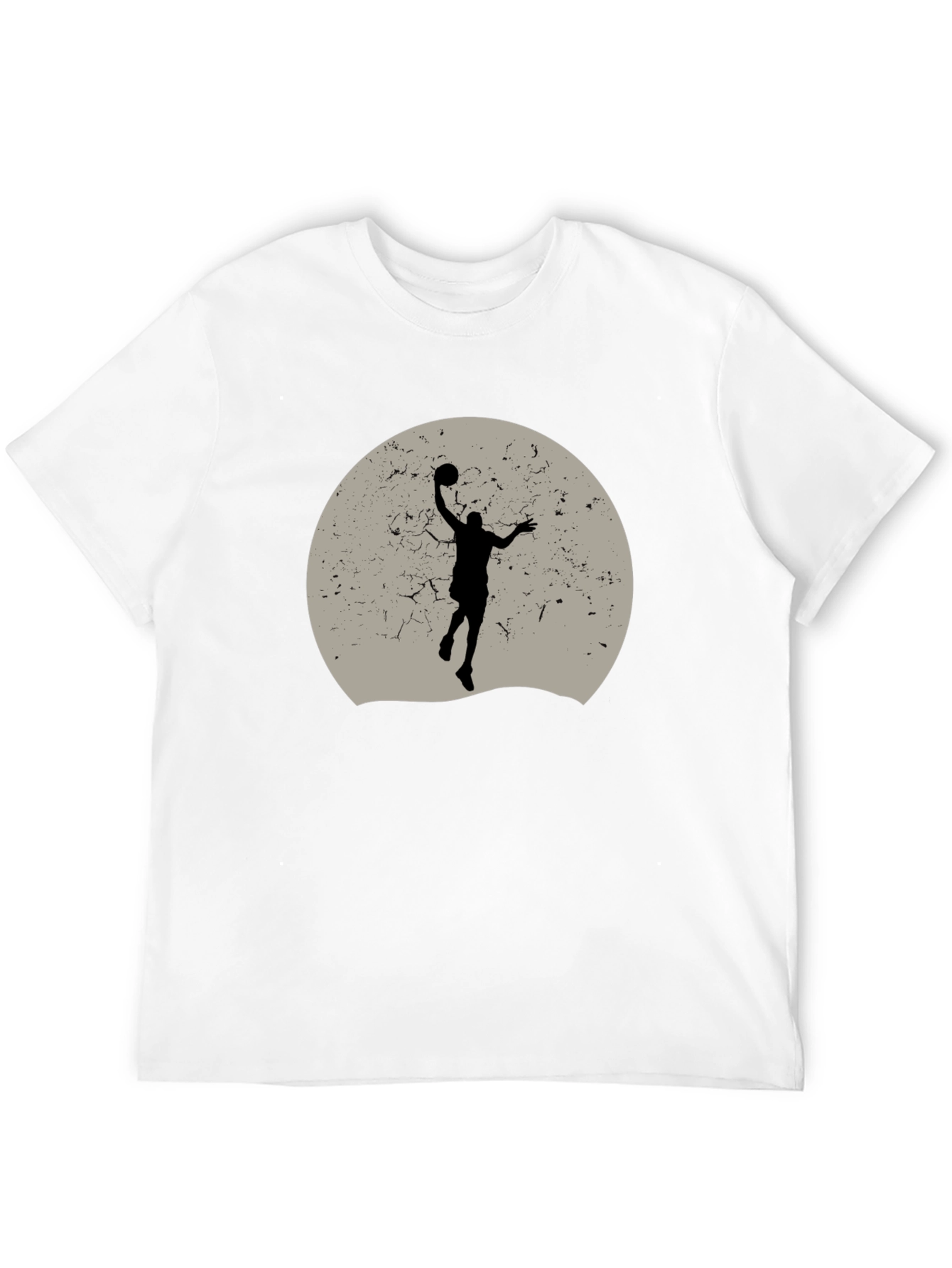 Basketball Silhouette Graphic Tee - Black Cotton Blend