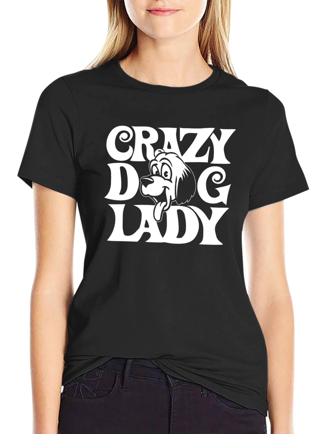 Crazy Dog Lady T-Shirt - Cute Canine Cartoon Tee