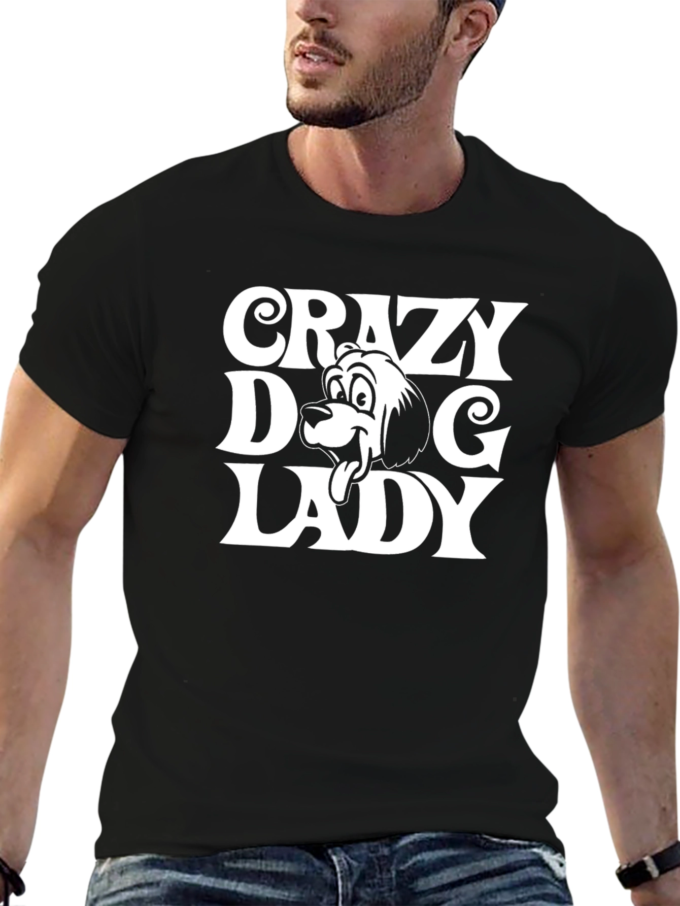 Crazy Dog Lady T-Shirt - Cute Canine Cartoon Tee