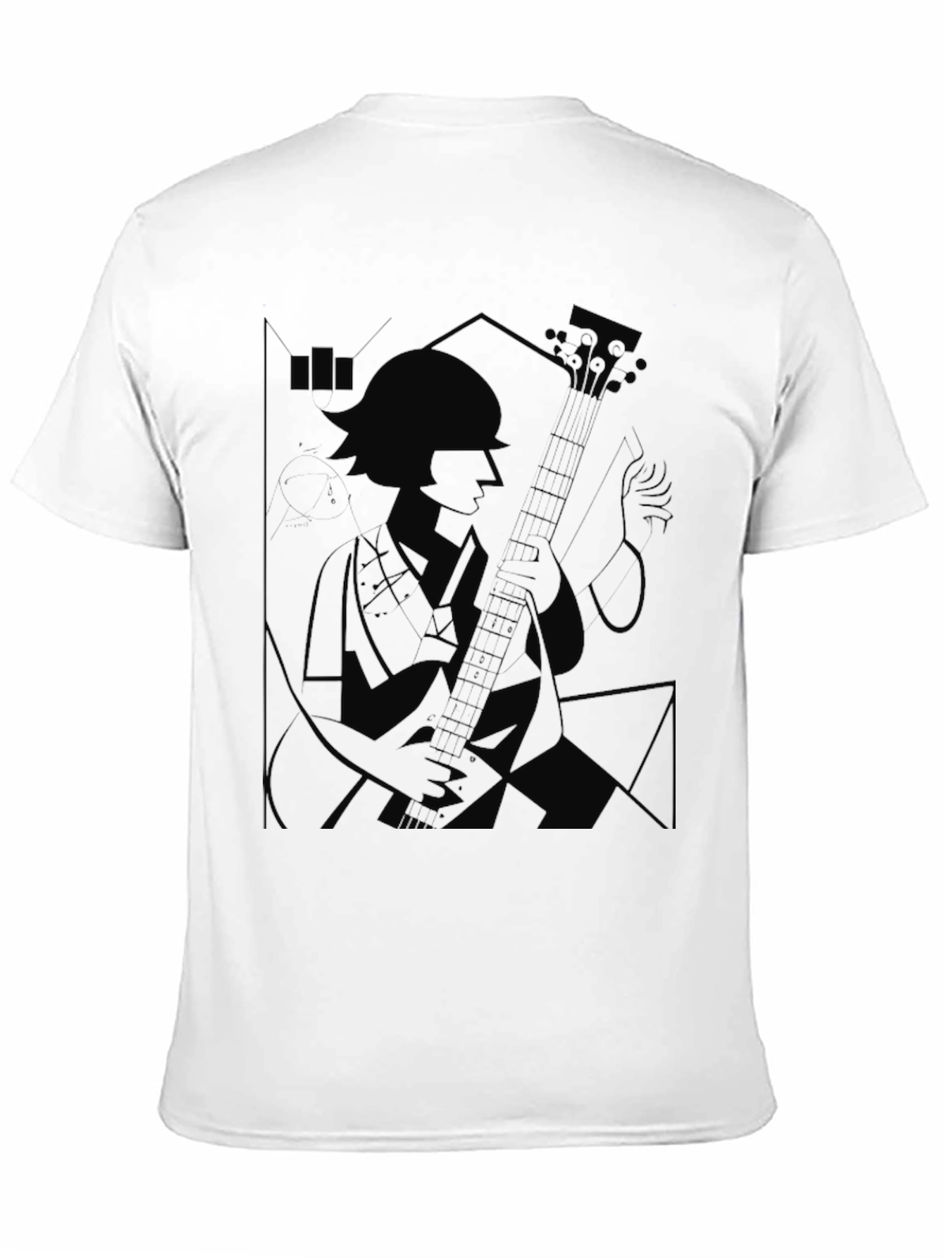 Silhouette Guitar Player Graphic Tee - Black