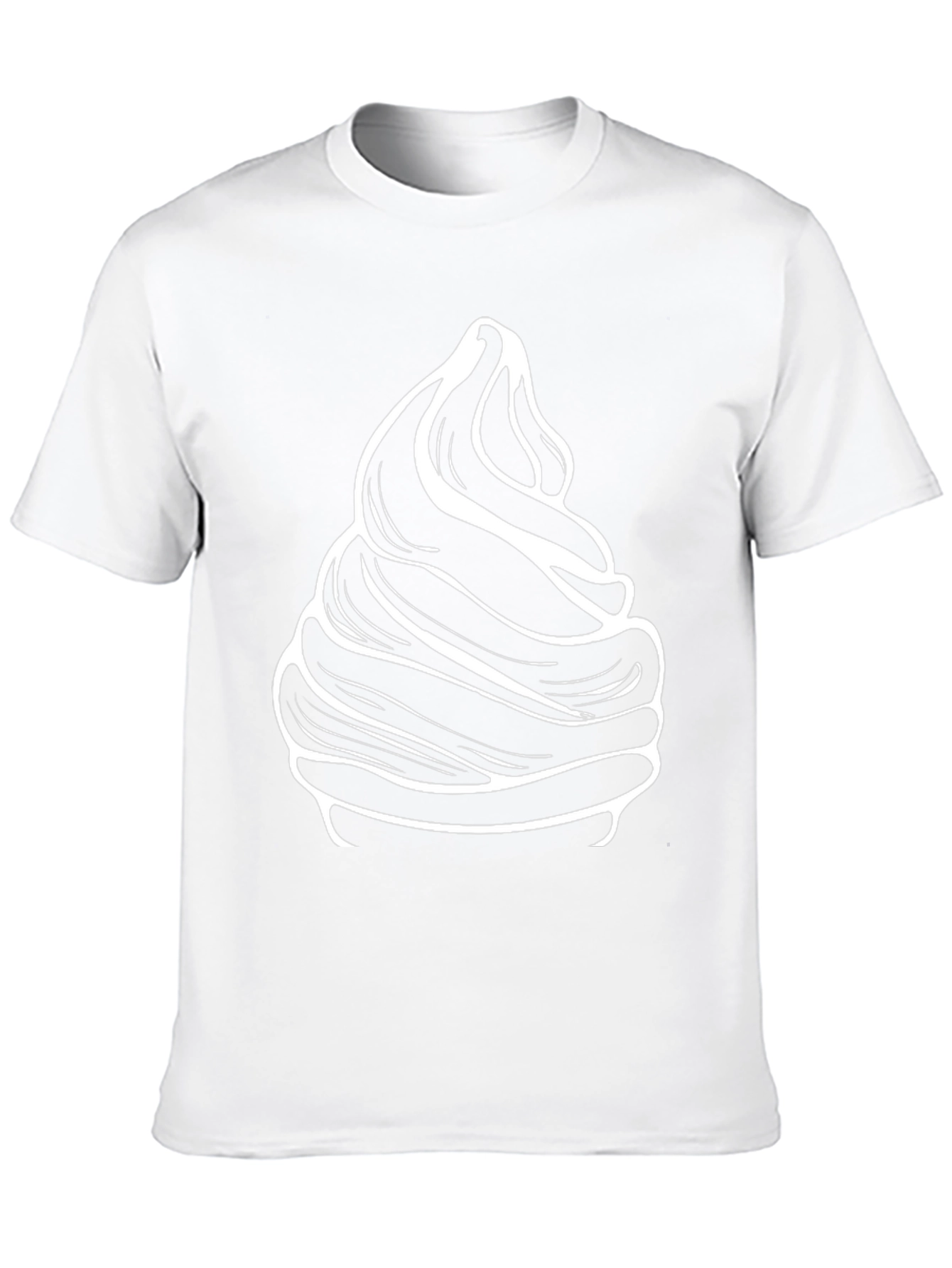 Swirl Ice Cream Graphic Tee - Black Cotton Blend