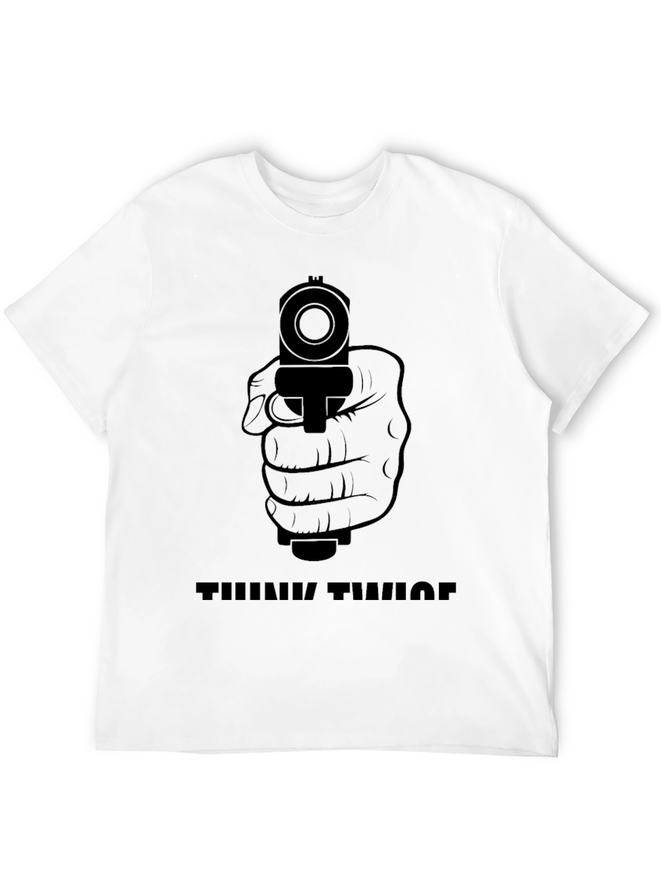 Think Twice Graphic Tee - Mens Crew Neck T-Shirt