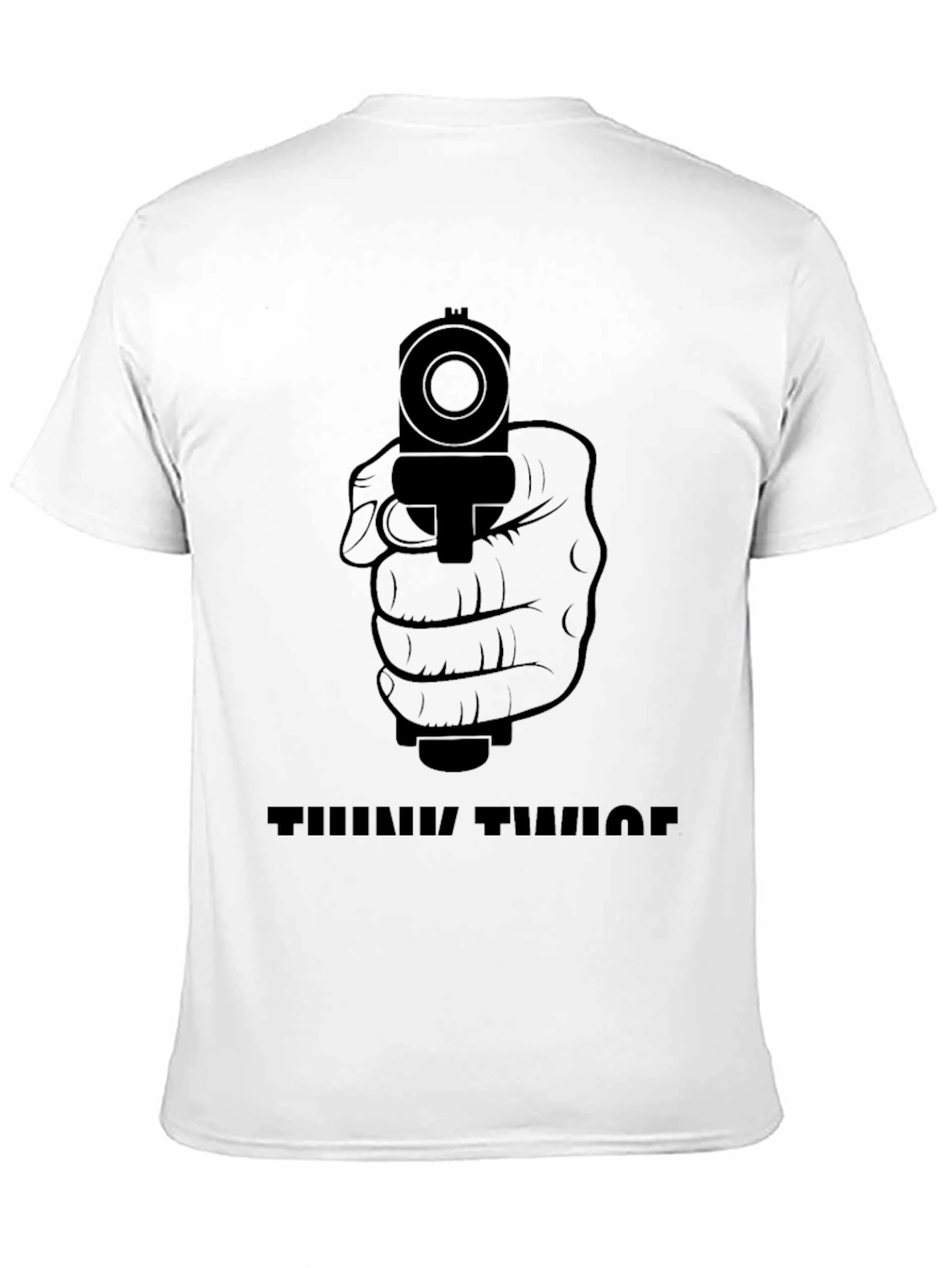 Think Twice Graphic Tee - Mens Crew Neck T-Shirt