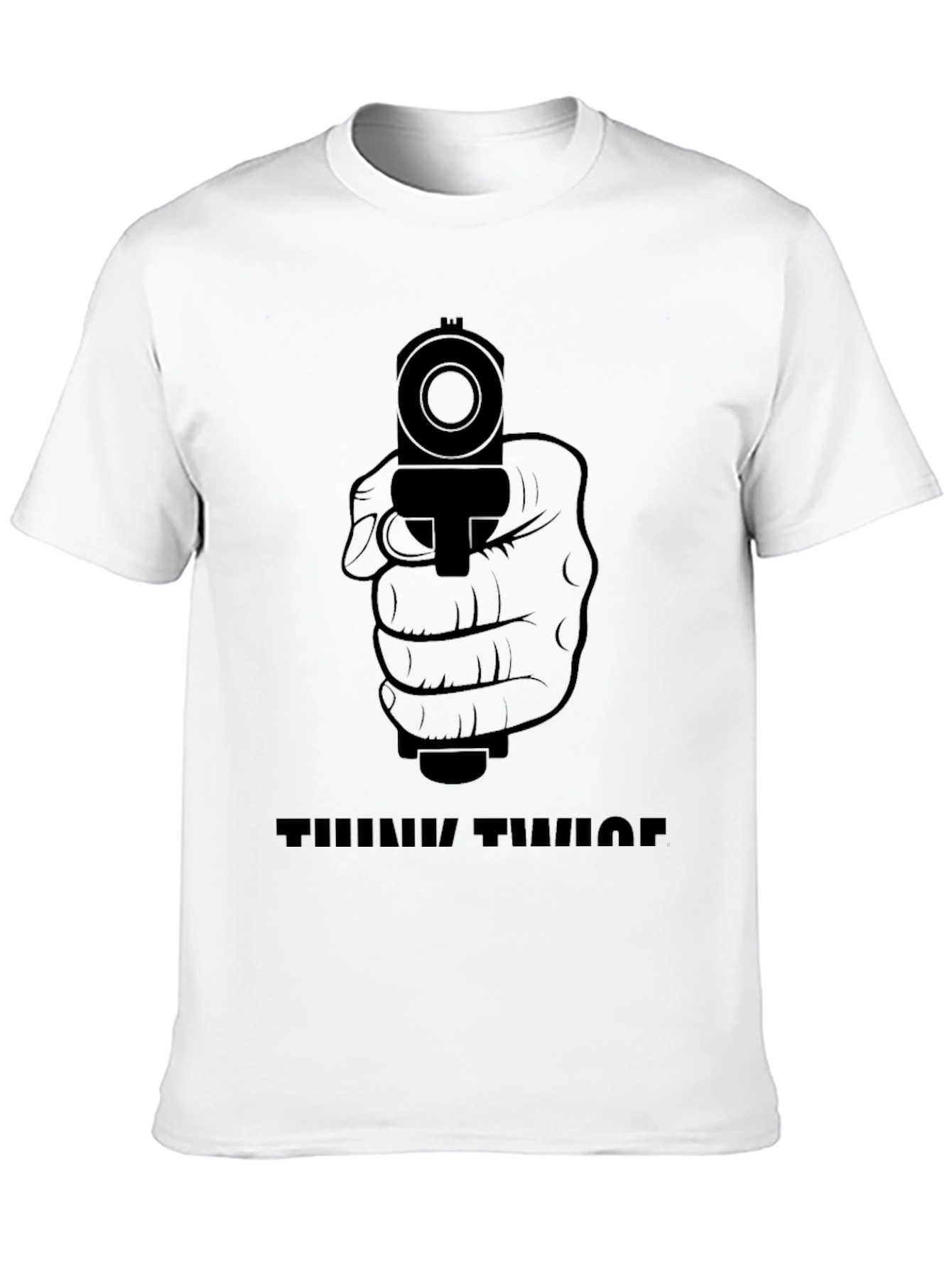 Think Twice Graphic Tee - Mens Crew Neck T-Shirt