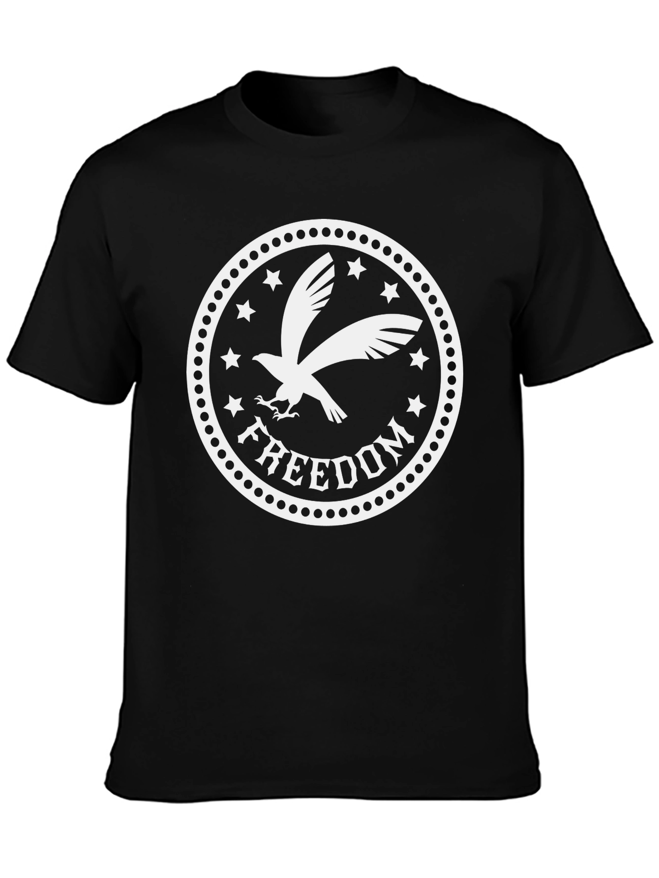 Freedom Eagle Graphic Tee - Black Cotton Blend