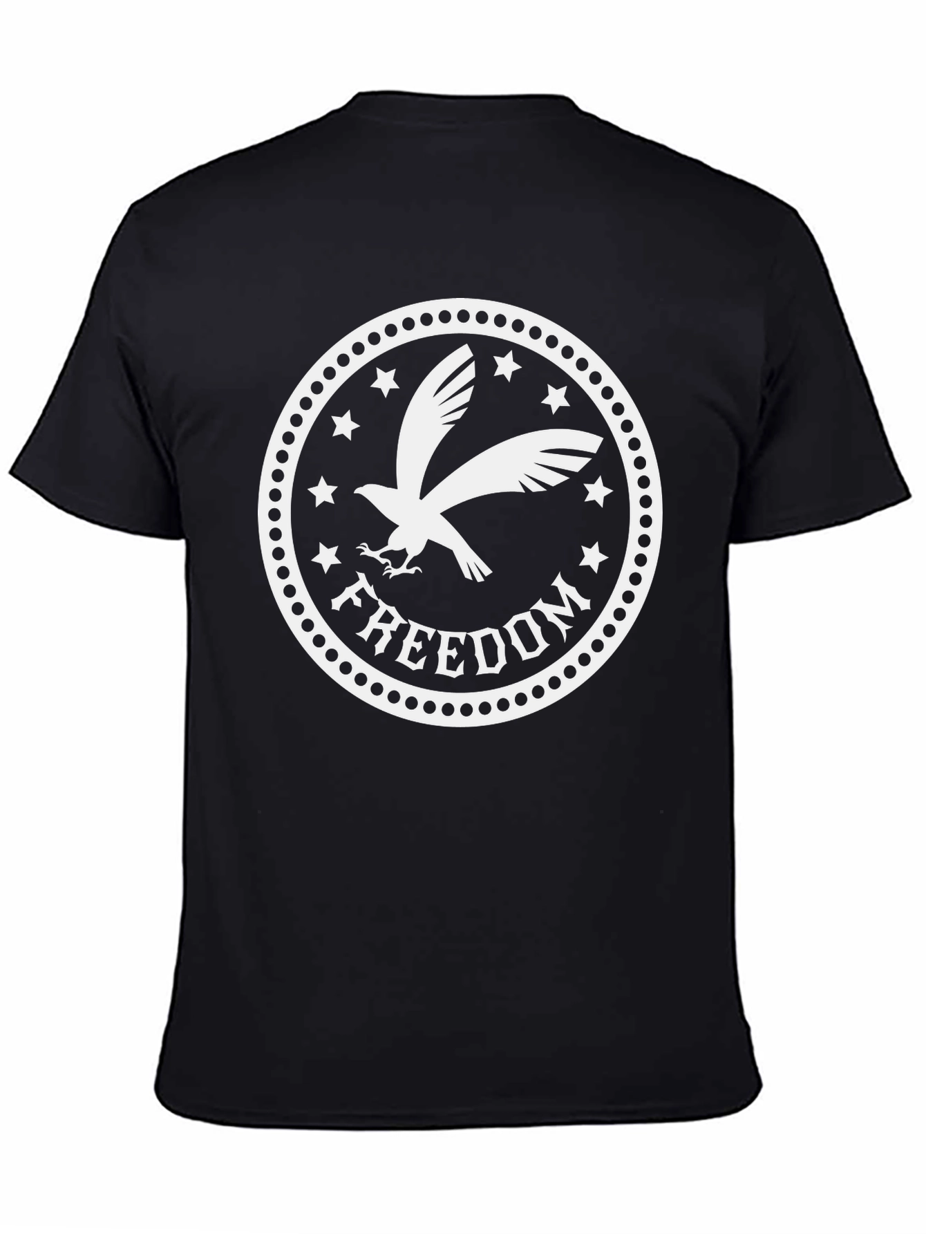 Freedom Eagle Graphic Tee - Black Cotton Blend