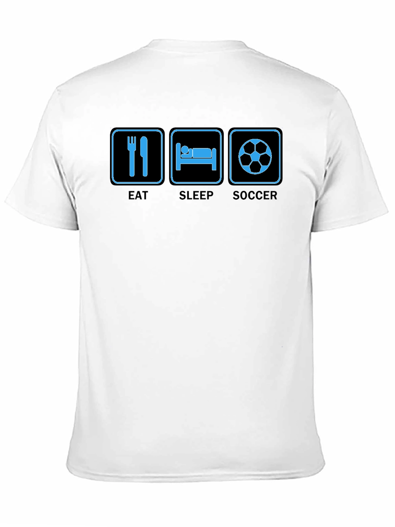 Eat Sleep Soccer Graphic Tee - Black Cotton T-Shirt