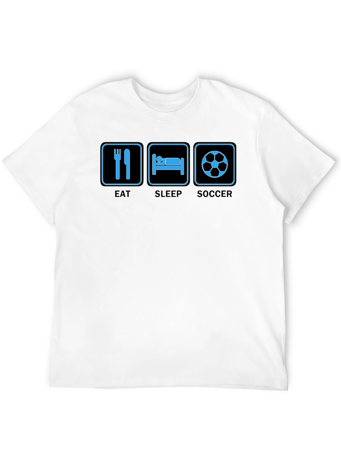 Eat Sleep Soccer Graphic Tee - Black Cotton T-Shirt