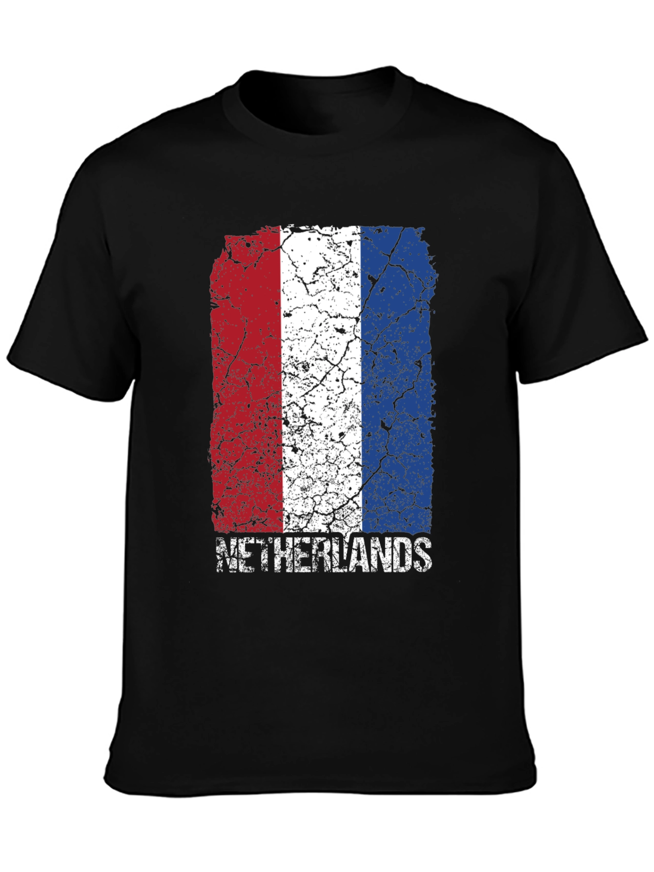 Netherlands Flag Graphic T-Shirt - Black
