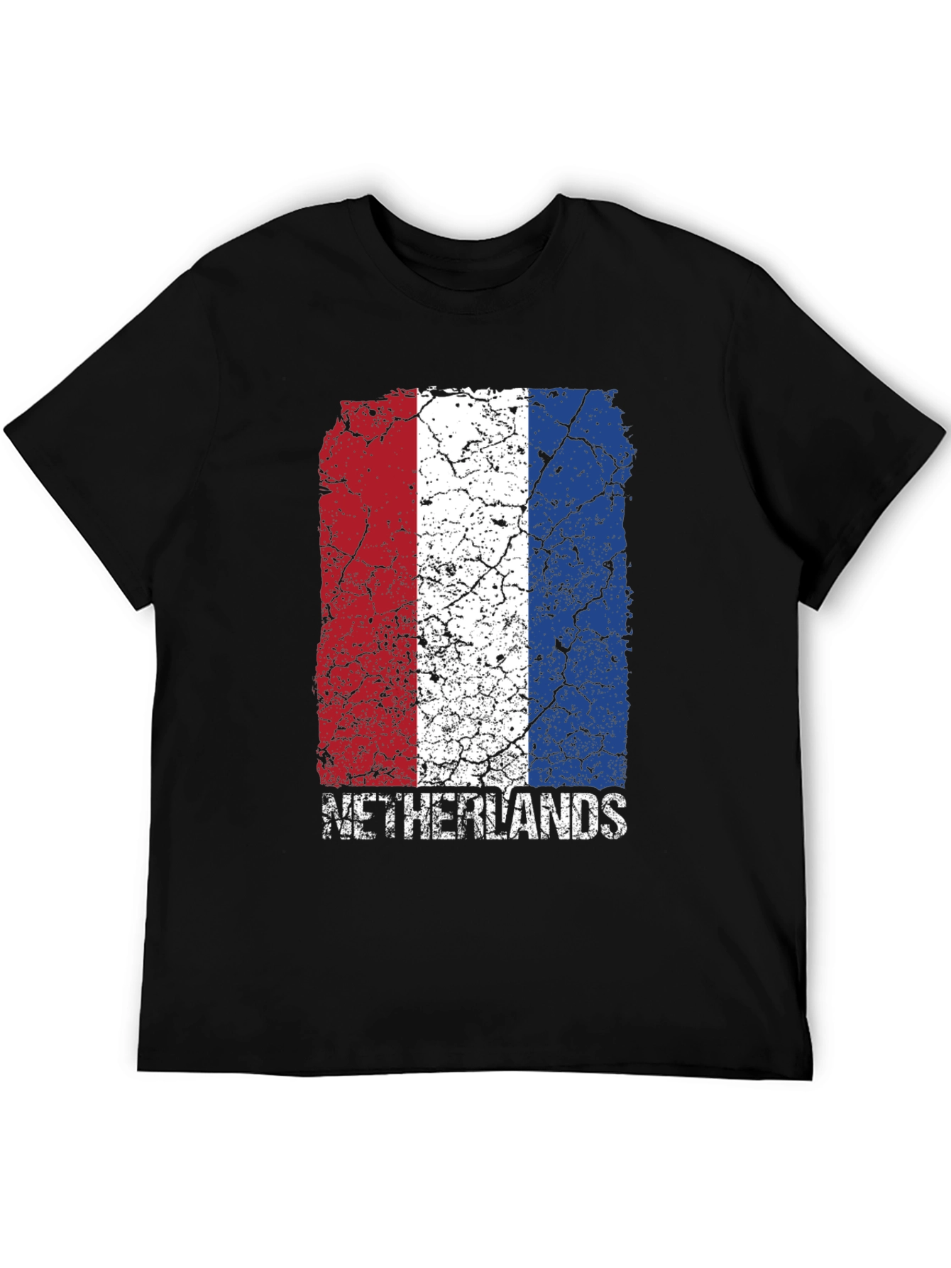 Netherlands Flag Graphic T-Shirt - Black
