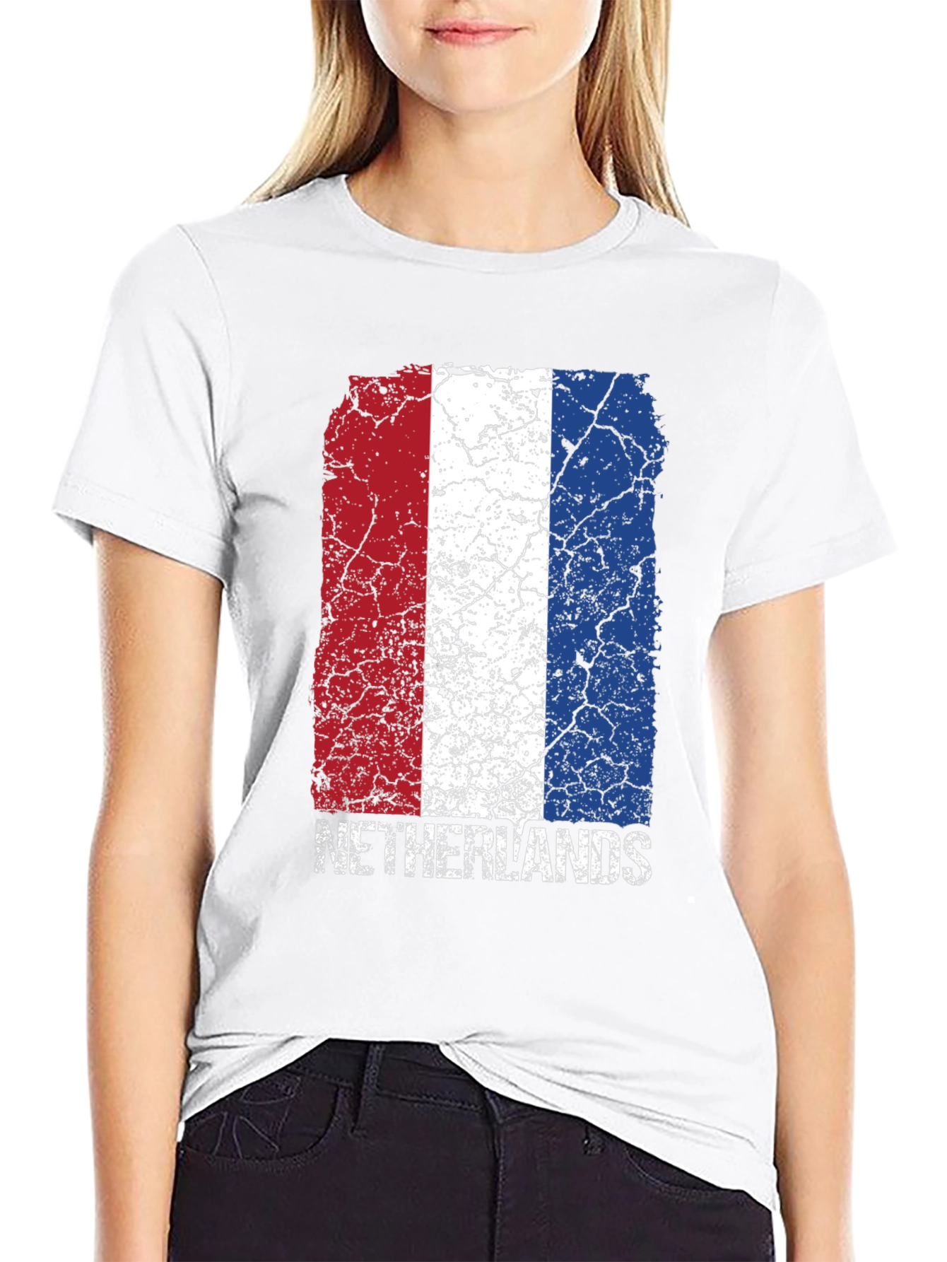 Netherlands Flag Graphic T-Shirt - Black