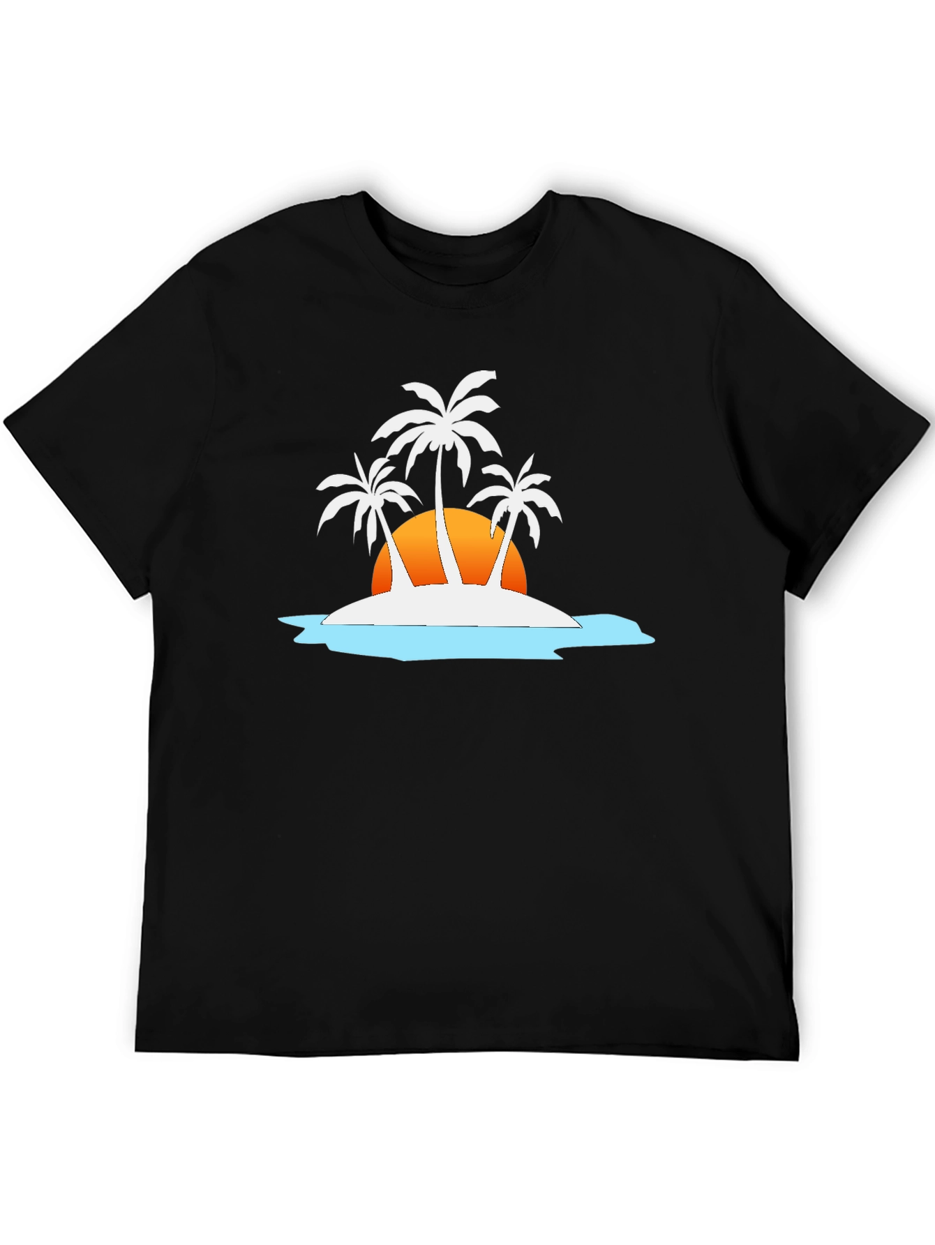 Tropical Island T-Shirt - Sunset Palm Tree Design