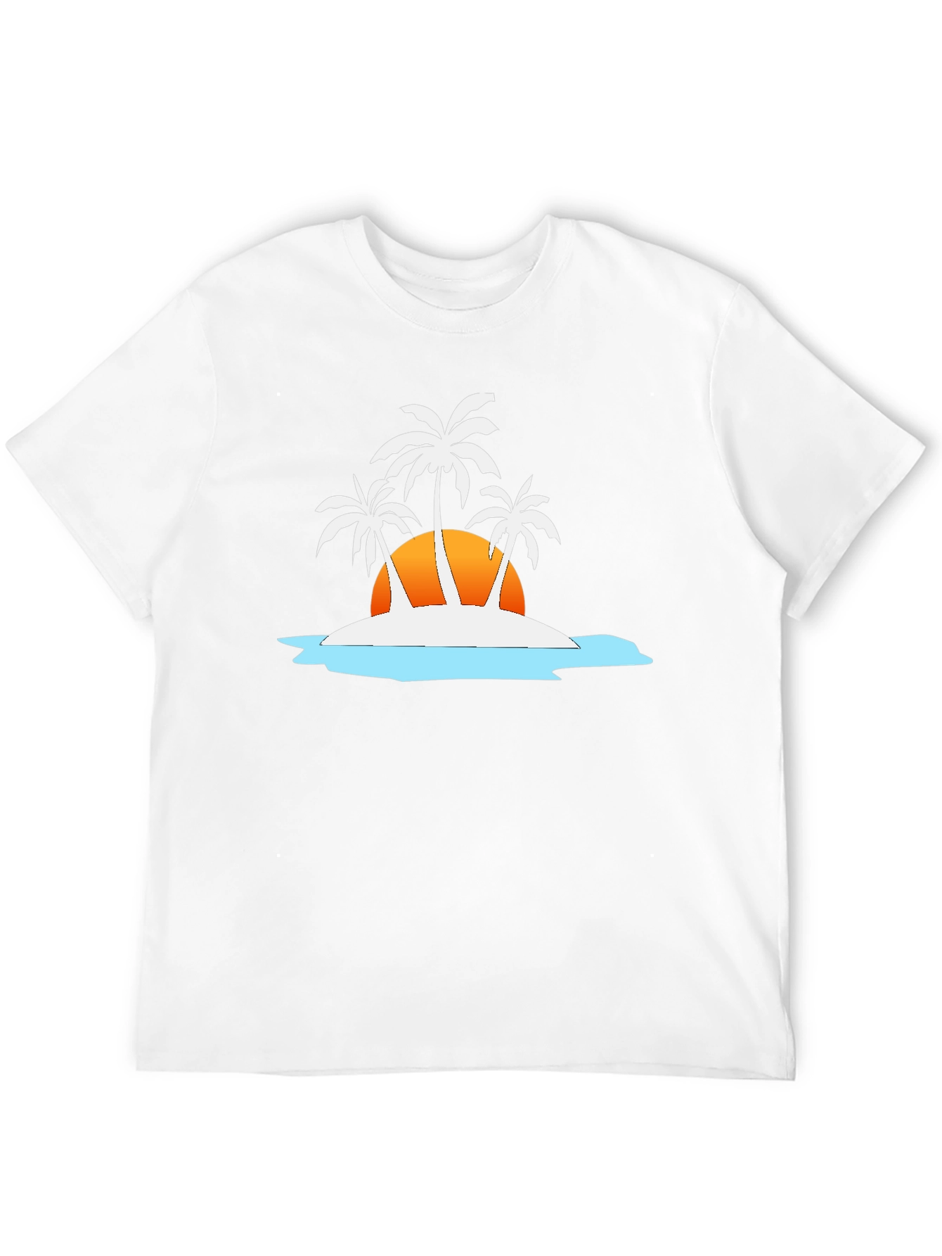Tropical Island T-Shirt - Sunset Palm Tree Design