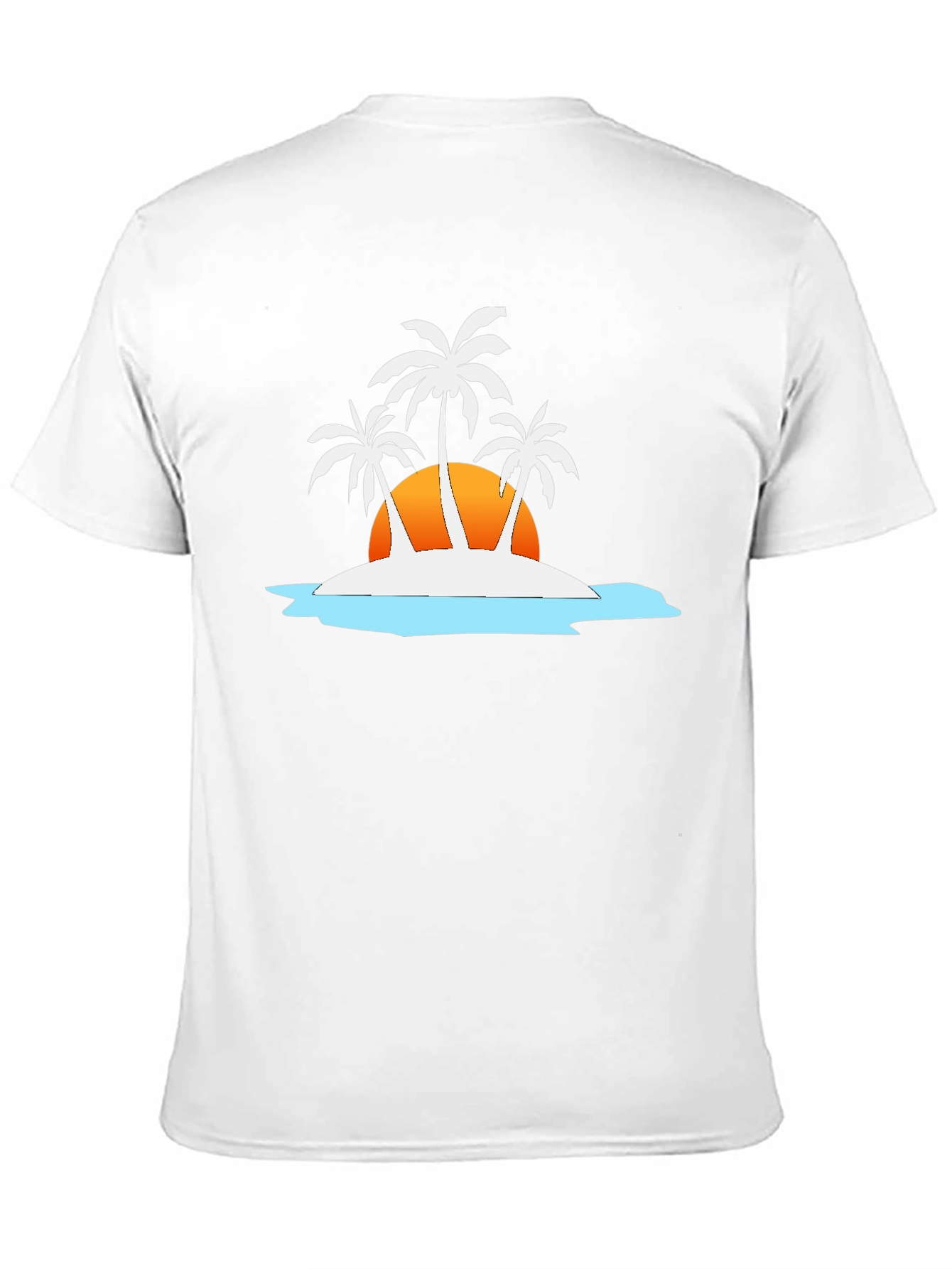 Tropical Island T-Shirt - Sunset Palm Tree Design