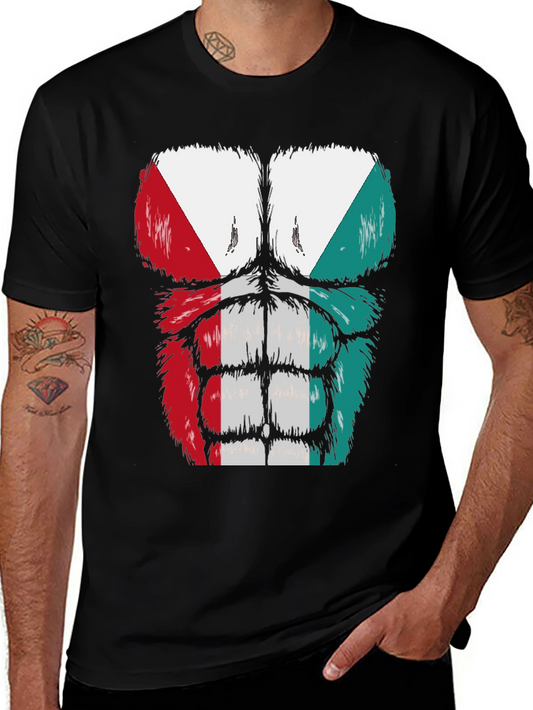Gorilla Italian Flag Muscle Tee - Fun Italian Pride Shirt
