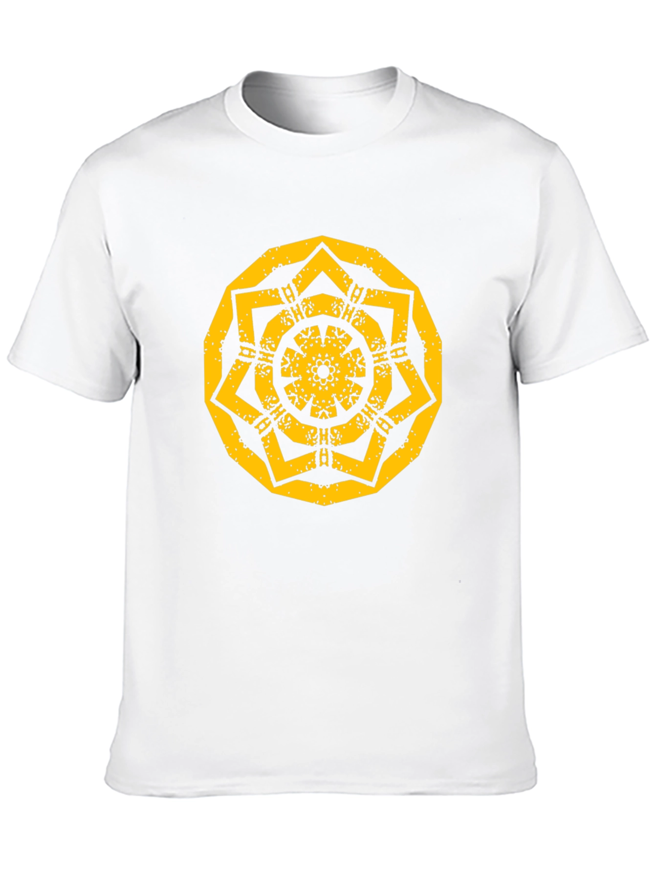 Geometric Mandala Graphic Print Black T-Shirt