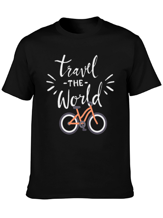 Travel the World Graphic Tee - Black Casual T-Shirt