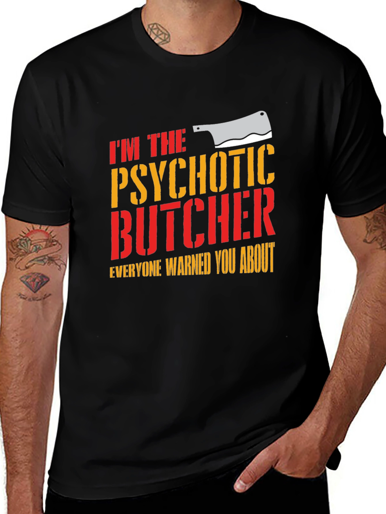 Psychotic Butcher T-Shirt - Funny Meat Lover Tee