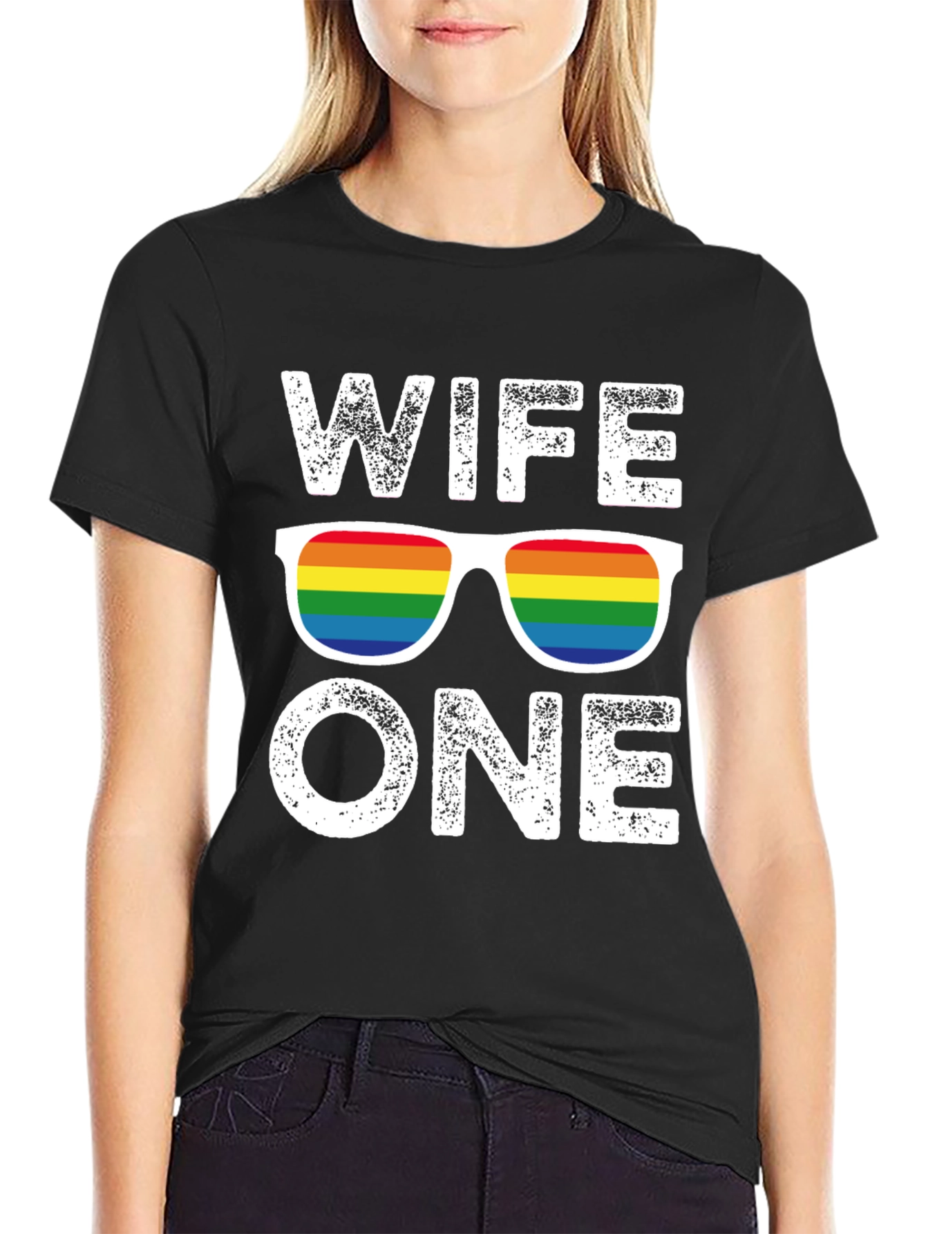 Wife One LGBTQ Rainbow Graphic T-Shirt