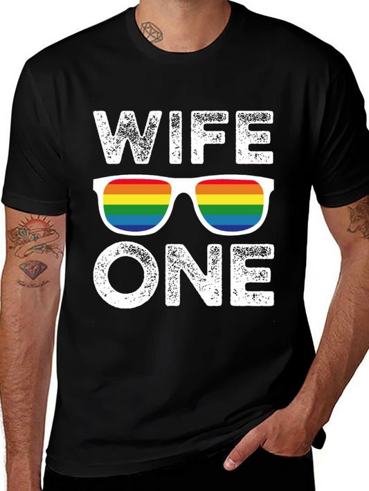 Wife One LGBTQ Rainbow Graphic T-Shirt